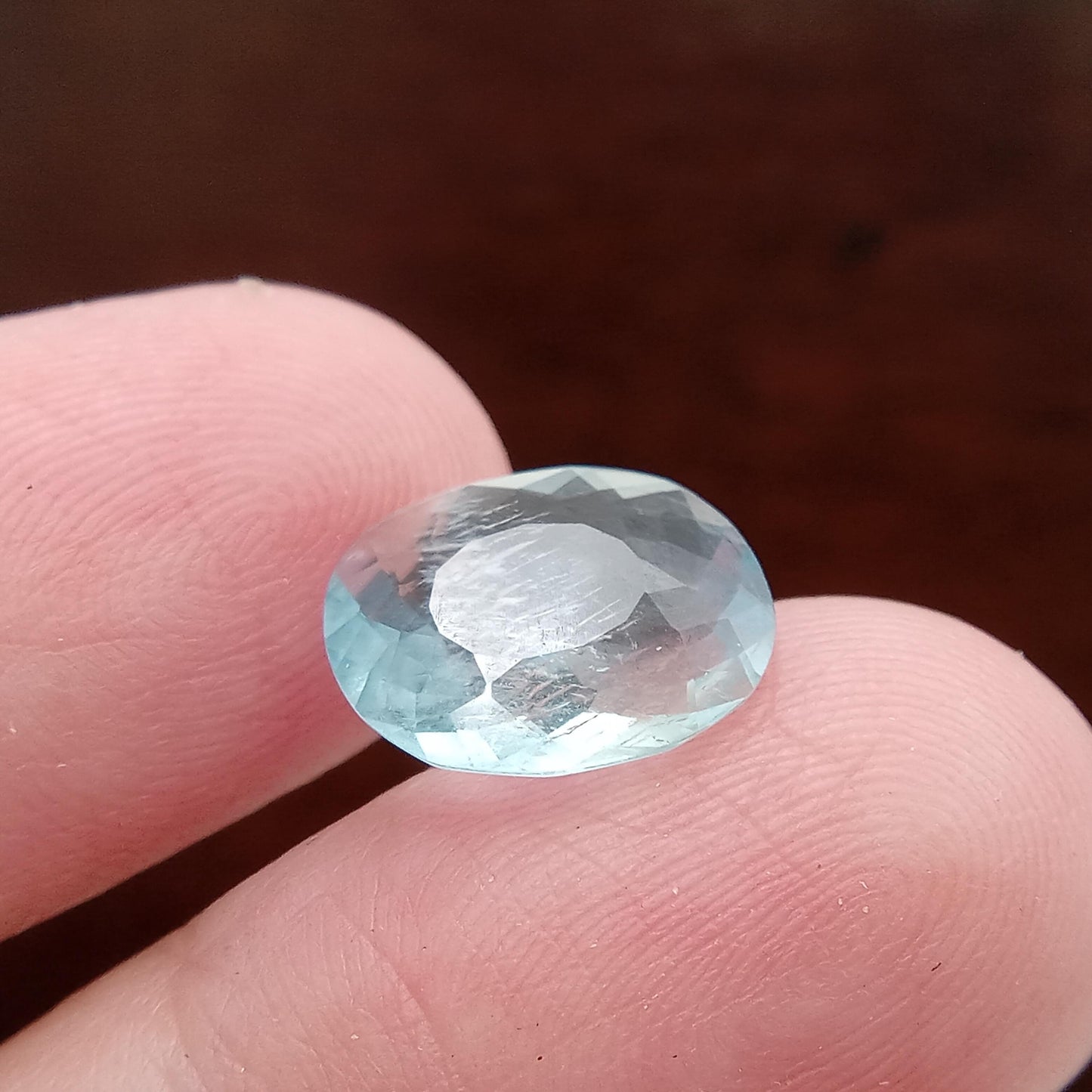 2.69 ct Aquamarine, 11.7x10.5mm Shallow Oval Cut Natural Blue Aquamarine, Faceted Loose Gemstone for Jewelry, Shallow cut