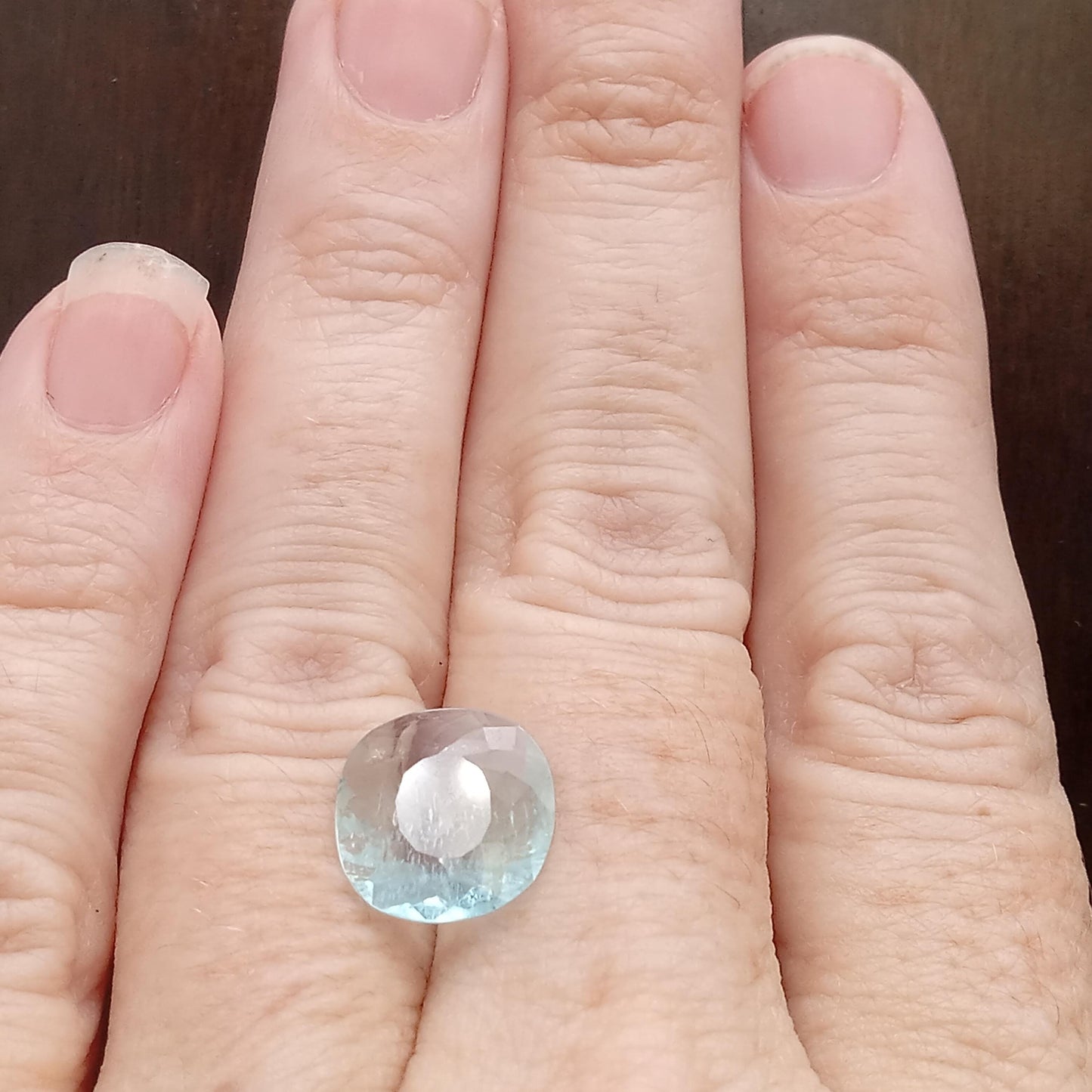 2.69 ct Aquamarine, 11.7x10.5mm Shallow Oval Cut Natural Blue Aquamarine, Faceted Loose Gemstone for Jewelry, Shallow cut