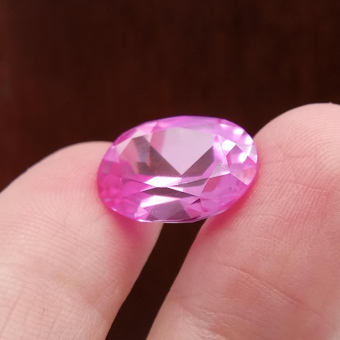 16x12mm Pink Lab Created Sapphire 12.03 Ct, Oval Cut Loose Faceted Gemstone, Synthetic, Man-Made Corundum, Light Pink Gem 12 carat