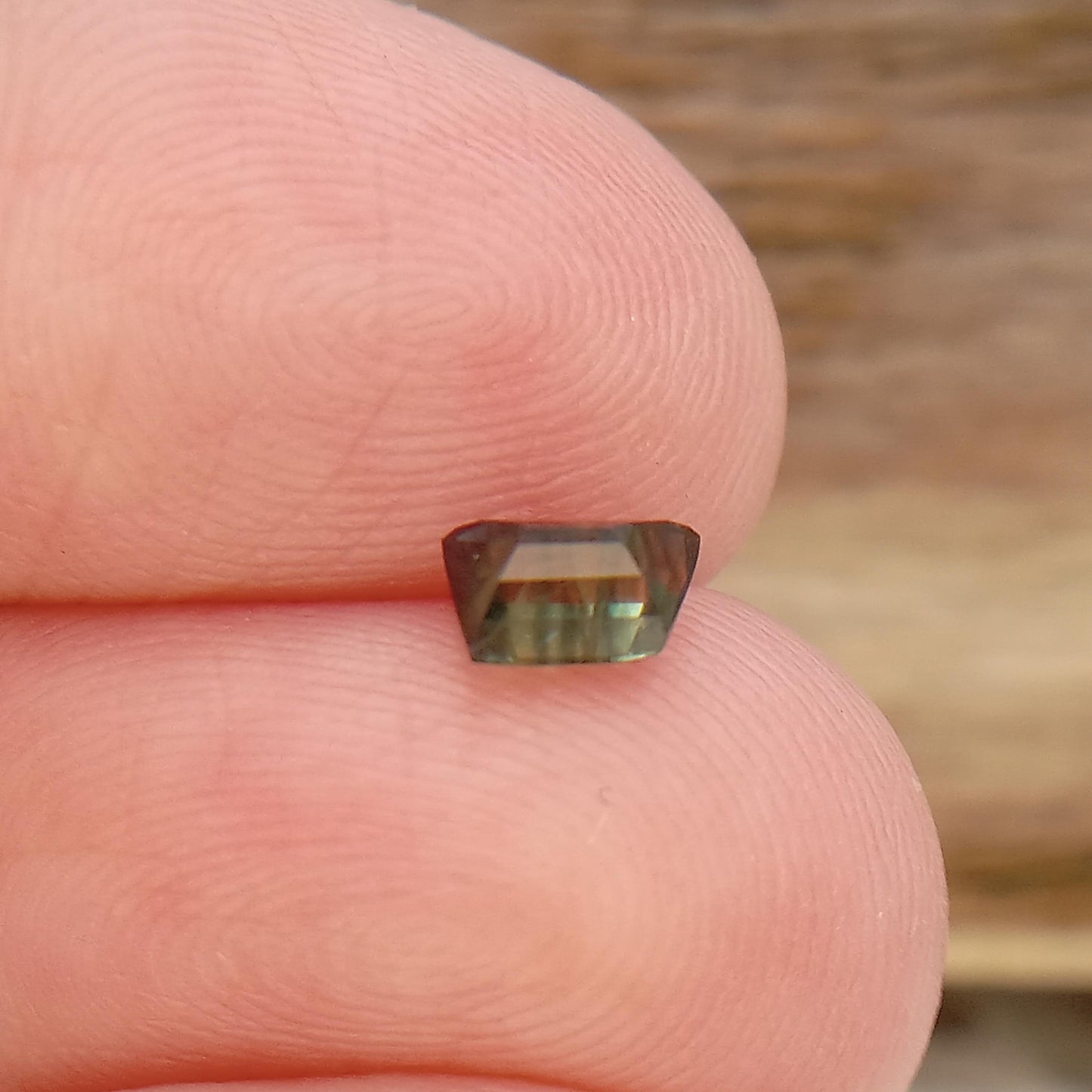 Fancy cut .53 Ct Natural Bluish Green Sapphire 3.4x3.7mm