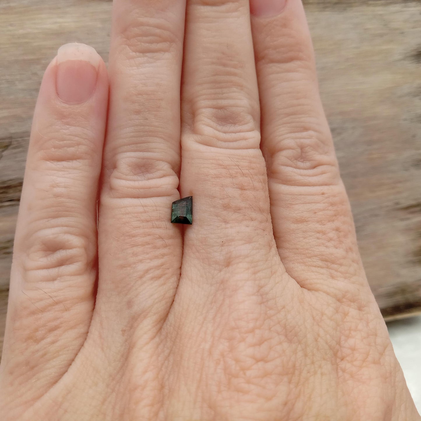 Fancy cut .53 Ct Natural Bluish Green Sapphire 3.4x3.7mm