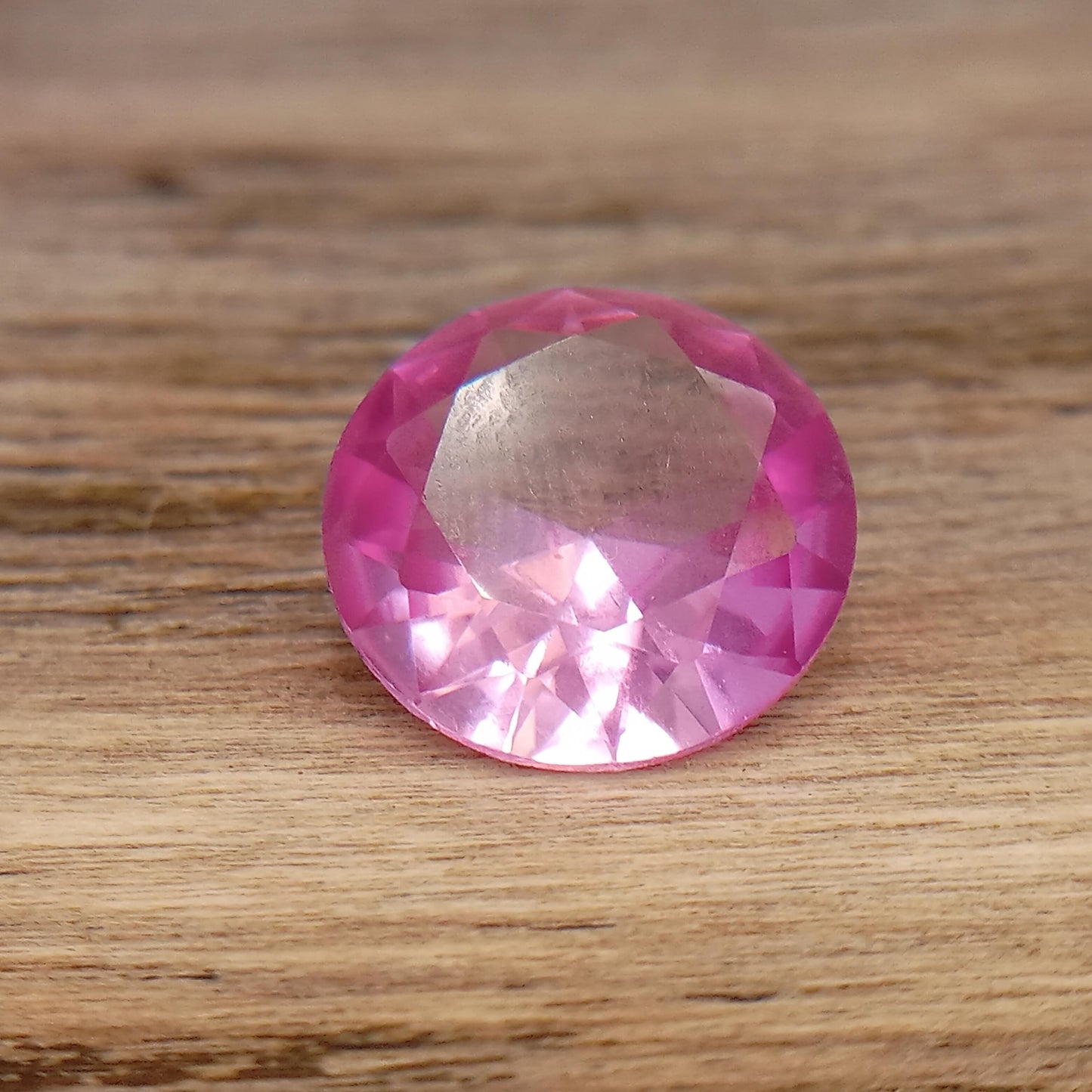 12mm 5.89 cts Synthetic Pink Sapphire Round Cut Gemstones Loose Unmounted Man Made Lab Grown Corundum Carats 12 millimeters