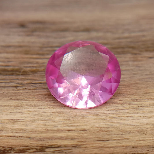 12mm 5.89 cts Synthetic Pink Sapphire Round Cut Gemstones Loose Unmounted Man Made Lab Grown Corundum Carats 12 millimeters