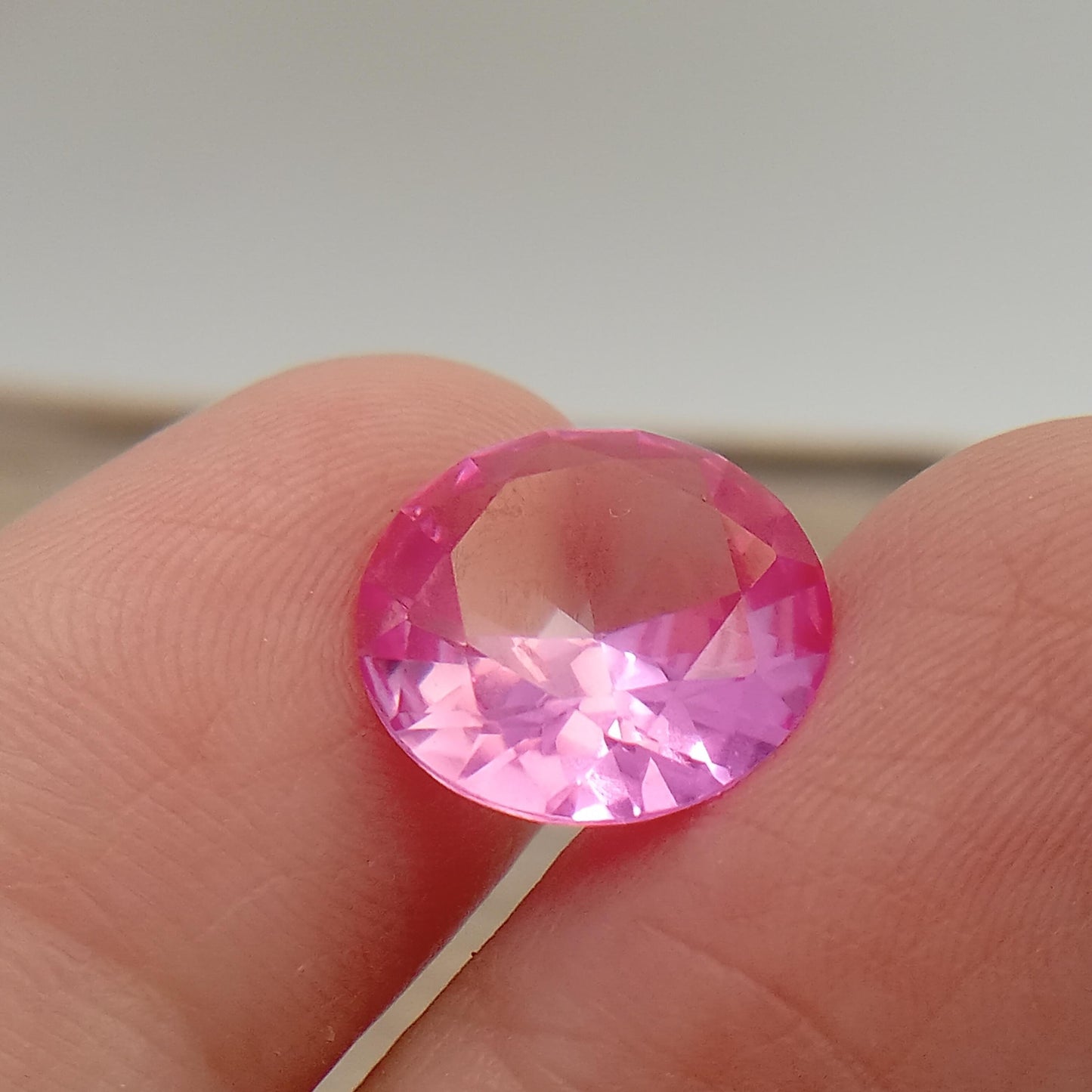12mm 5.89 cts Synthetic Pink Sapphire Round Cut Gemstones Loose Unmounted Man Made Lab Grown Corundum Carats 12 millimeters