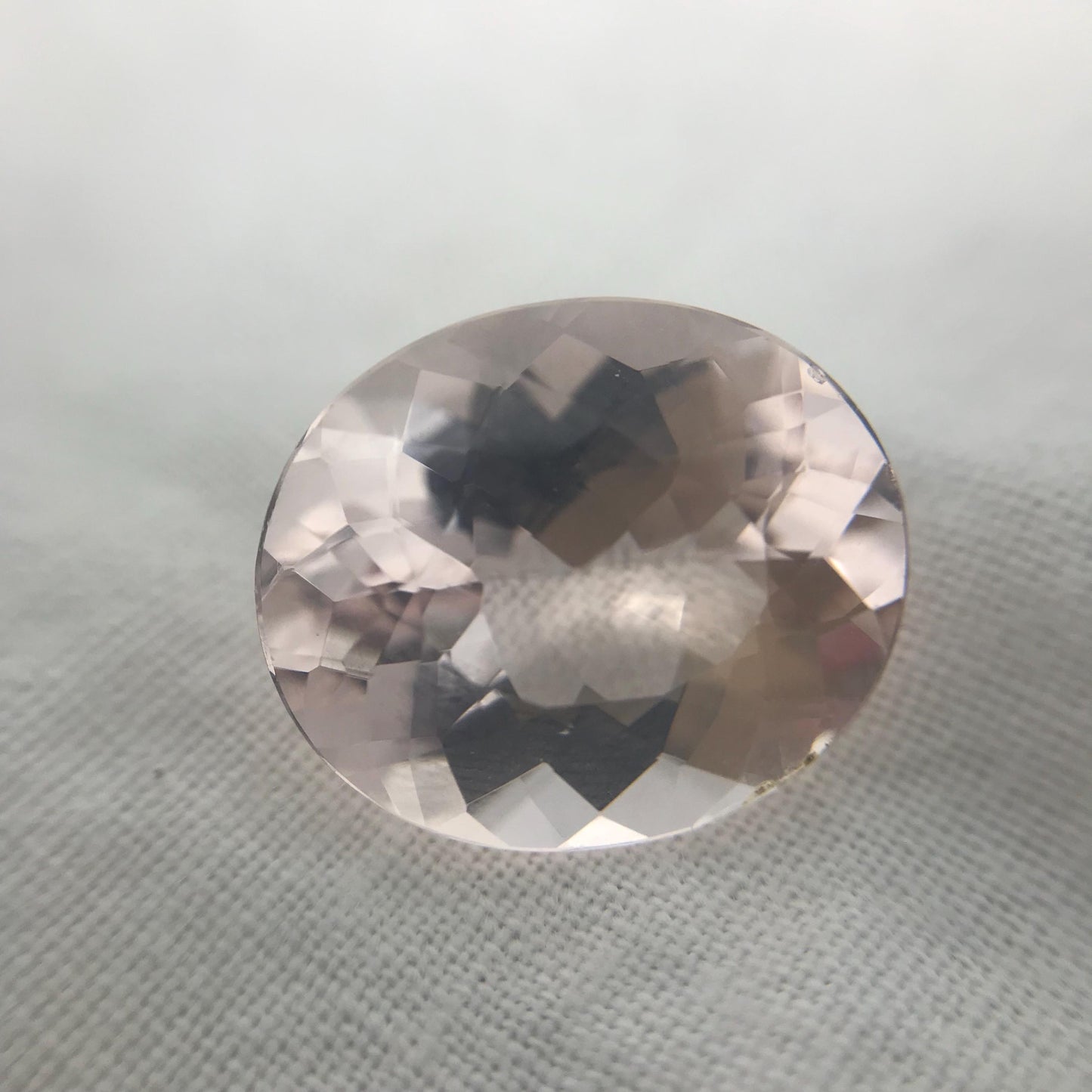 7 Carat Peach Pink Morganite 14x12mm Oval Cut Loose Gemstone Beryl Peachy Pink Morganite, Large Faceted Stone
