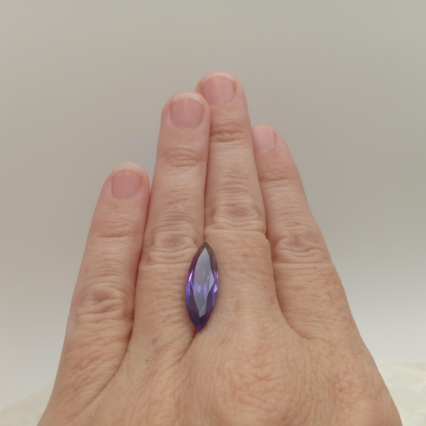 23x6.8mm Purple Lab Sapphire 7.94 Carats Loose Gem, Lab Created Long Marquise Gemstone, June Birthstone Color 23x7 millimeters