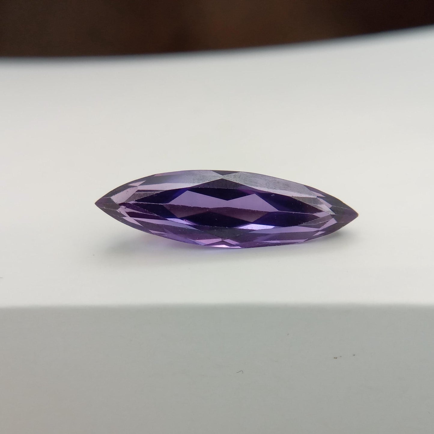 23x6.8mm Purple Lab Sapphire 7.94 Carats Loose Gem, Lab Created Long Marquise Gemstone, June Birthstone Color 23x7 millimeters