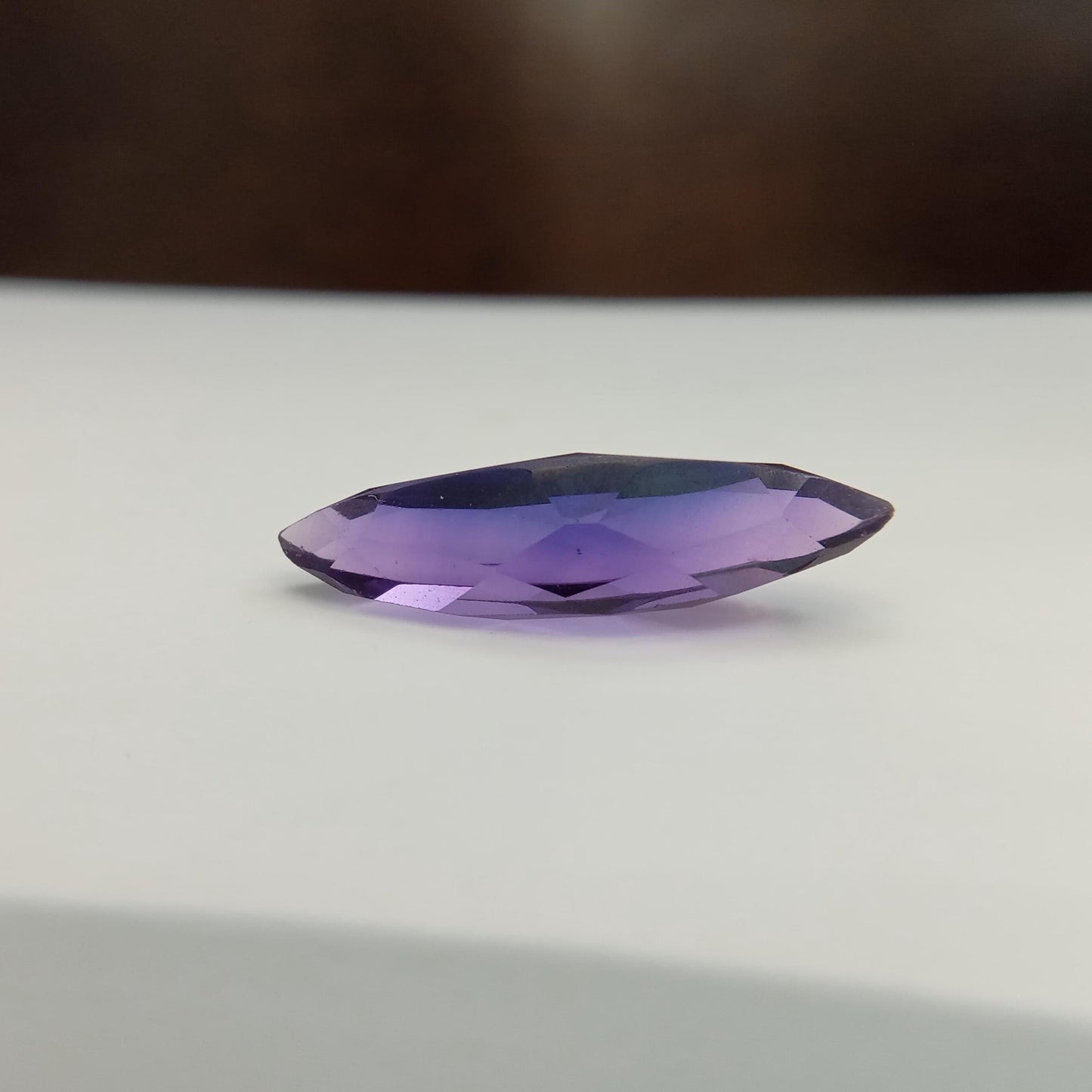 23x6.8mm Purple Lab Sapphire 7.94 Carats Loose Gem, Lab Created Long Marquise Gemstone, June Birthstone Color 23x7 millimeters