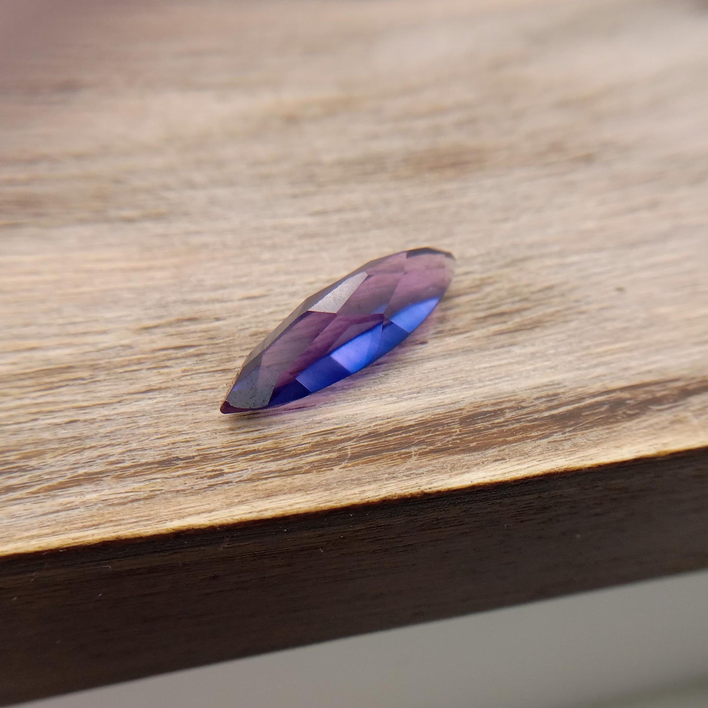 23x6.8mm Purple Lab Sapphire 7.94 Carats Loose Gem, Lab Created Long Marquise Gemstone, June Birthstone Color 23x7 millimeters