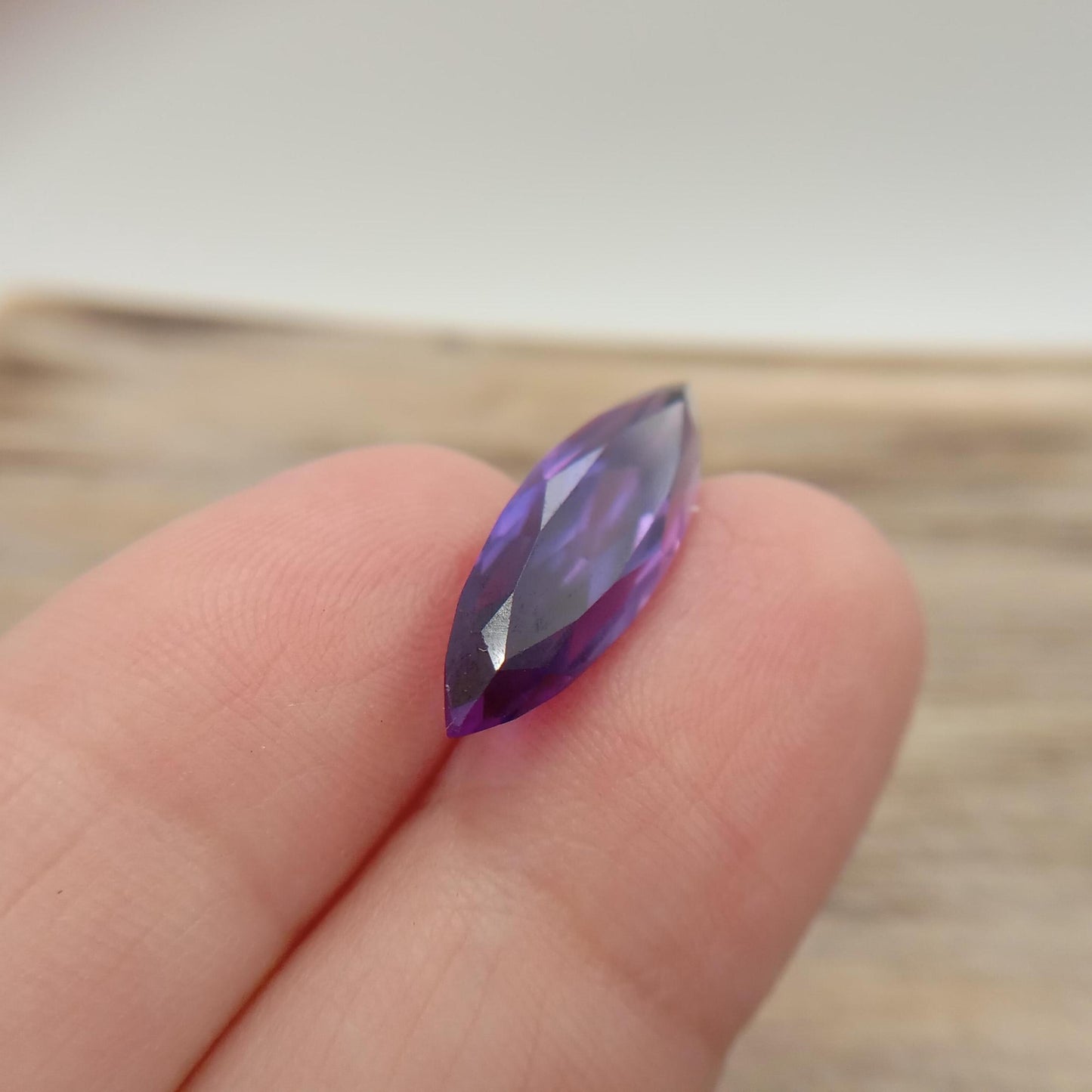 23x6.8mm Purple Lab Sapphire 7.94 Carats Loose Gem, Lab Created Long Marquise Gemstone, June Birthstone Color 23x7 millimeters