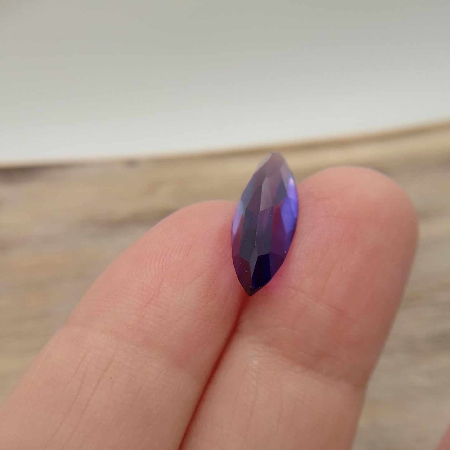 23x6.8mm Purple Lab Sapphire 7.94 Carats Loose Gem, Lab Created Long Marquise Gemstone, June Birthstone Color 23x7 millimeters