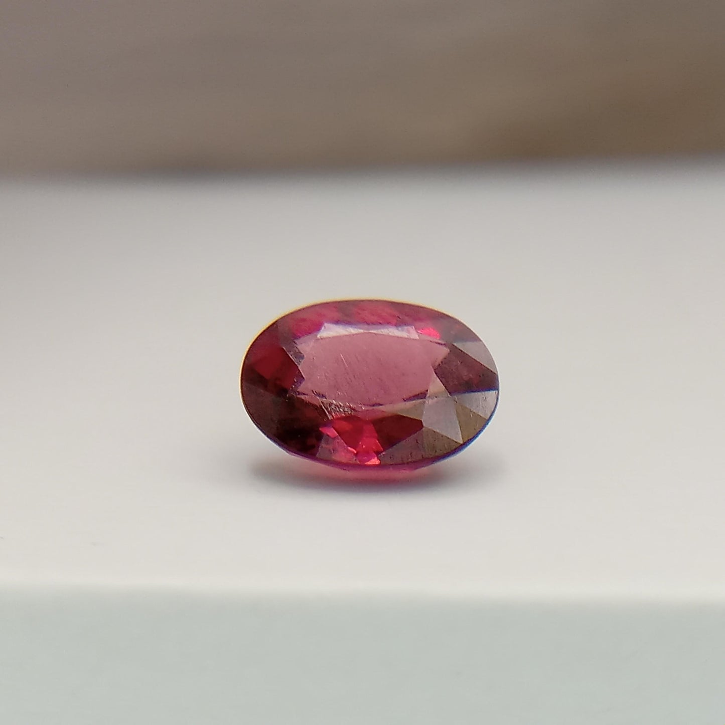 Natural Rhodolite Garnet, 1.04 carat, 6.6 x 5.7 mm Red Garnet, Faceted Oval Cut Raspberry Garnet Gem, Dark Pink Garnet