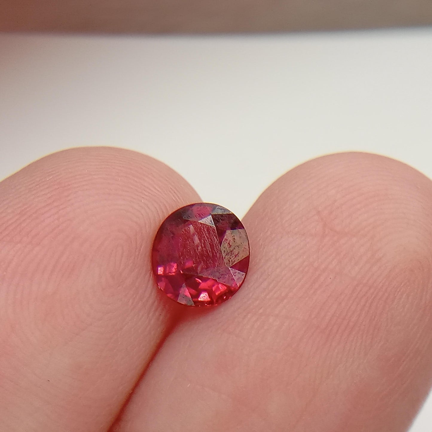 Natural Rhodolite Garnet, 1.04 carat, 6.6 x 5.7 mm Red Garnet, Faceted Oval Cut Raspberry Garnet Gem, Dark Pink Garnet