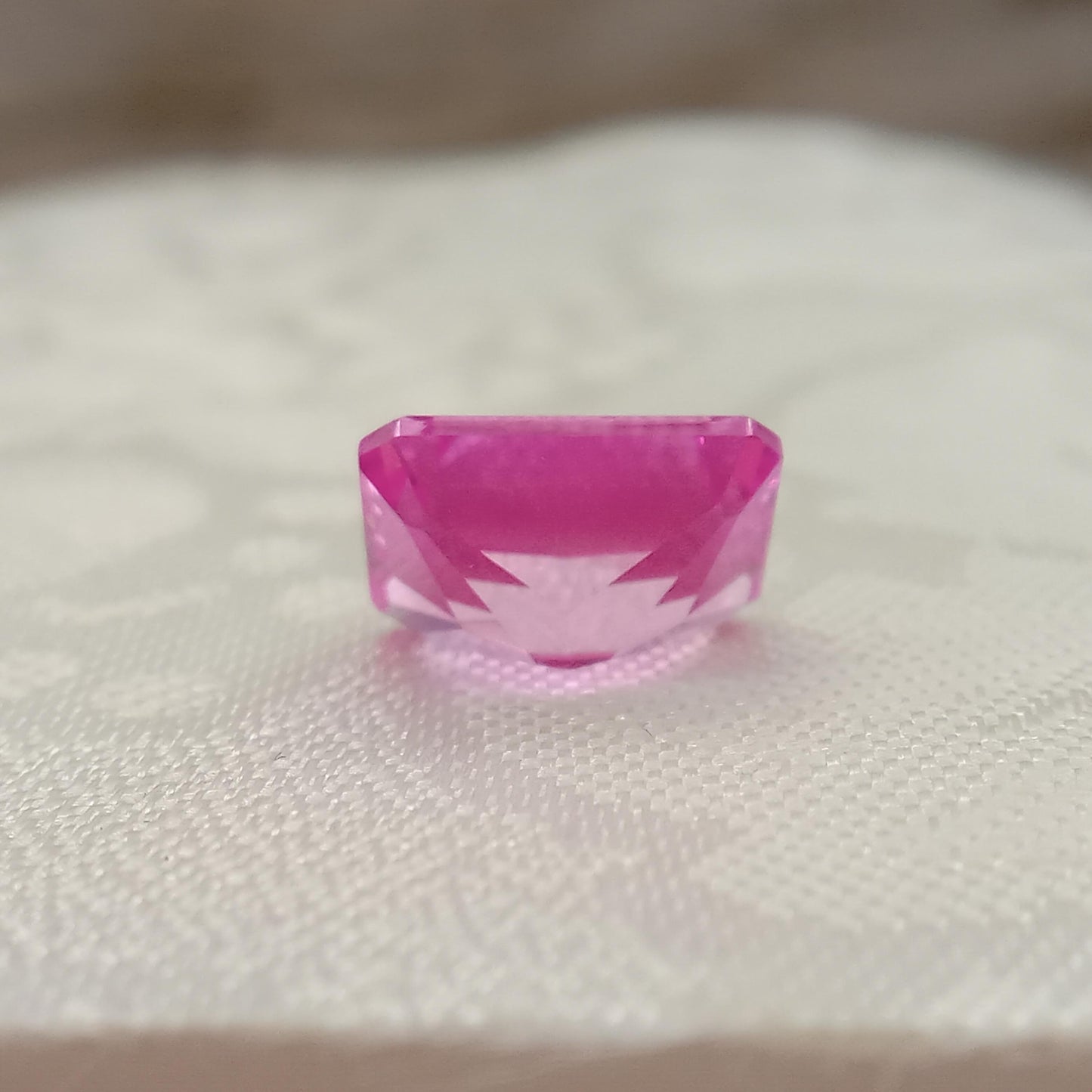 11x9mm Lab Pink Sapphire, 5.88 Ct, Mixed Radiant Cut Loose Faceted Man Made Corundum, Pink Gem