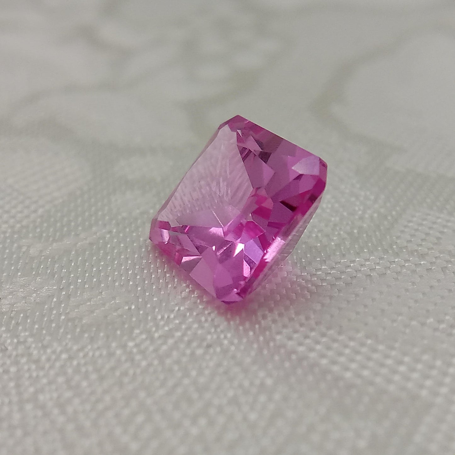 11x9mm Lab Pink Sapphire, 5.88 Ct, Mixed Radiant Cut Loose Faceted Man Made Corundum, Pink Gem