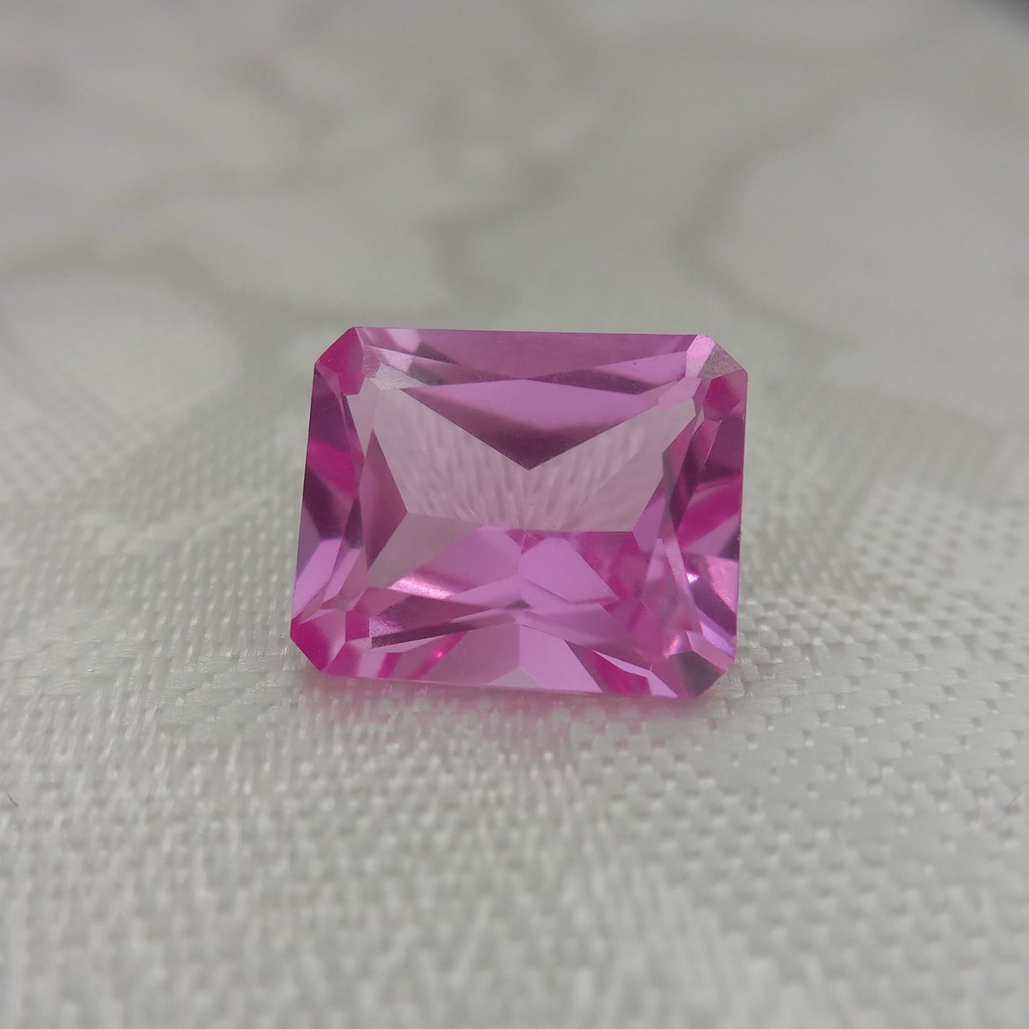 11x9mm Lab Pink Sapphire, 5.88 Ct, Mixed Radiant Cut Loose Faceted Man Made Corundum, Pink Gem