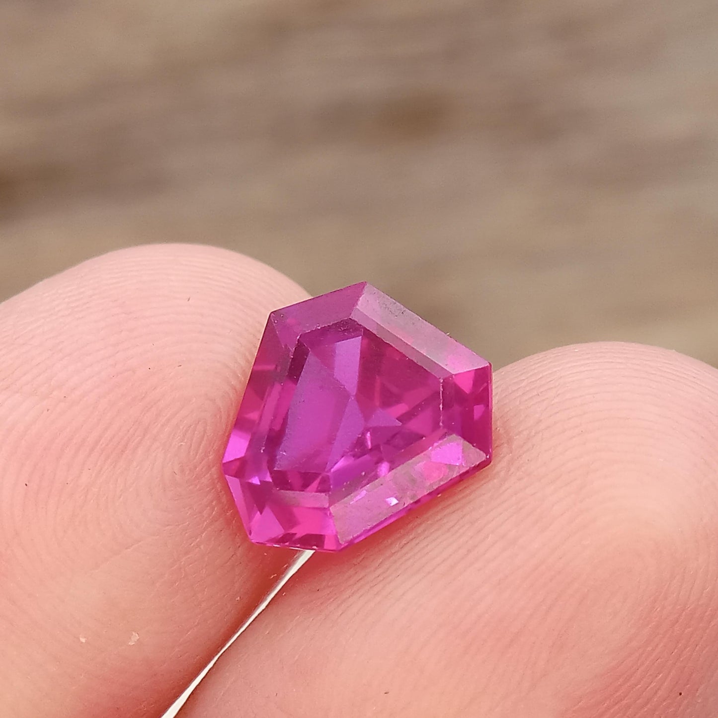 Lab Created Pink Sapphire Fancy Cut 4.34 Carat 10x10mm Unmounted Gem Loose Gemstone  Synthetic Man Made US Seller 10 millimeter