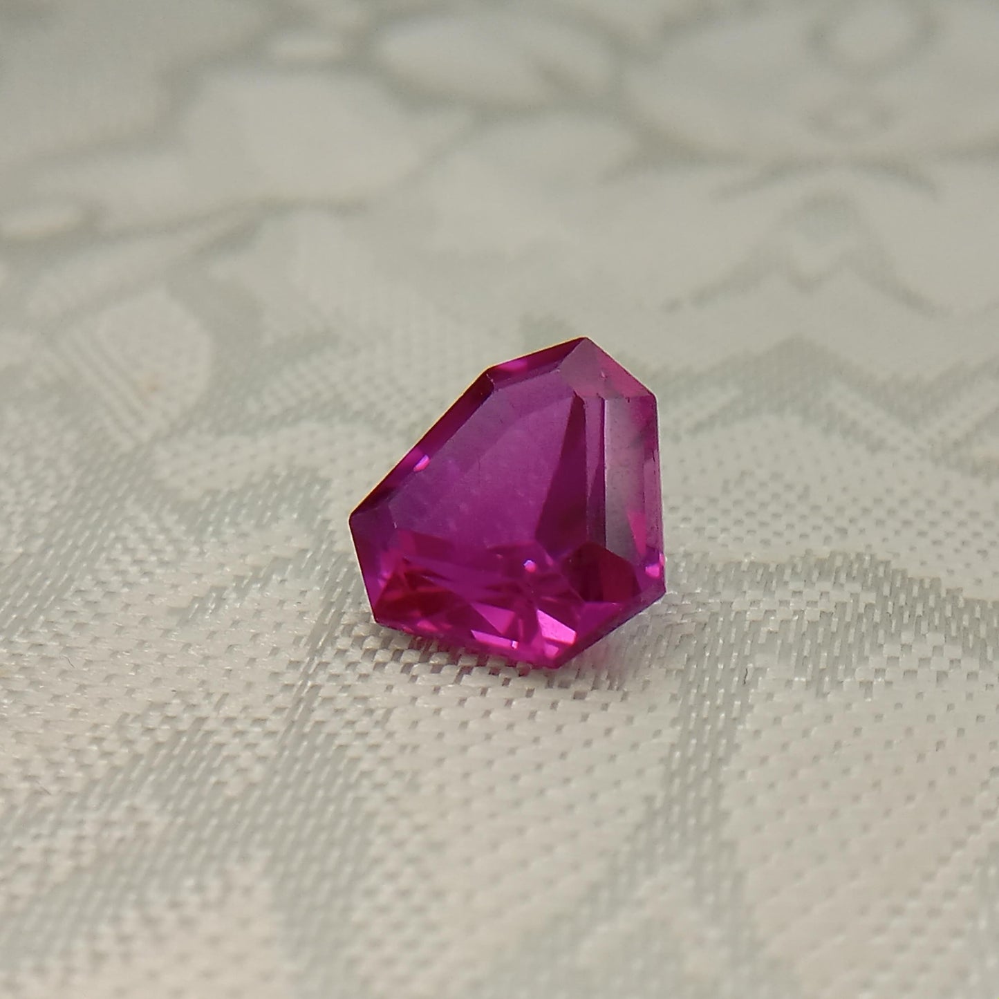 Lab Created Pink Sapphire Fancy Cut 4.34 Carat 10x10mm Unmounted Gem Loose Gemstone  Synthetic Man Made US Seller 10 millimeter