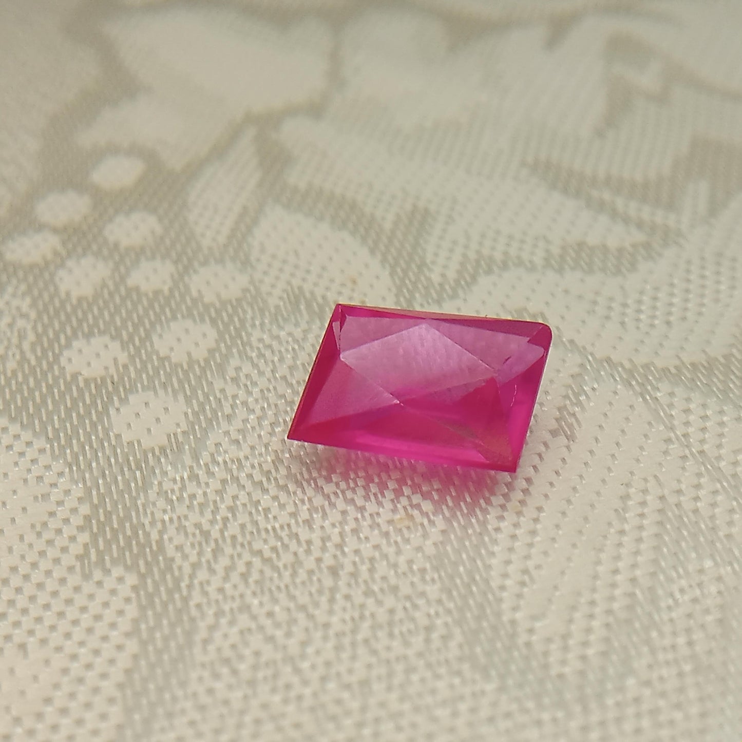 10.2x8.1mm Pink Lab Sapphire 4.31 Carat Rectangle Cut, Faceted Loose Gemstone