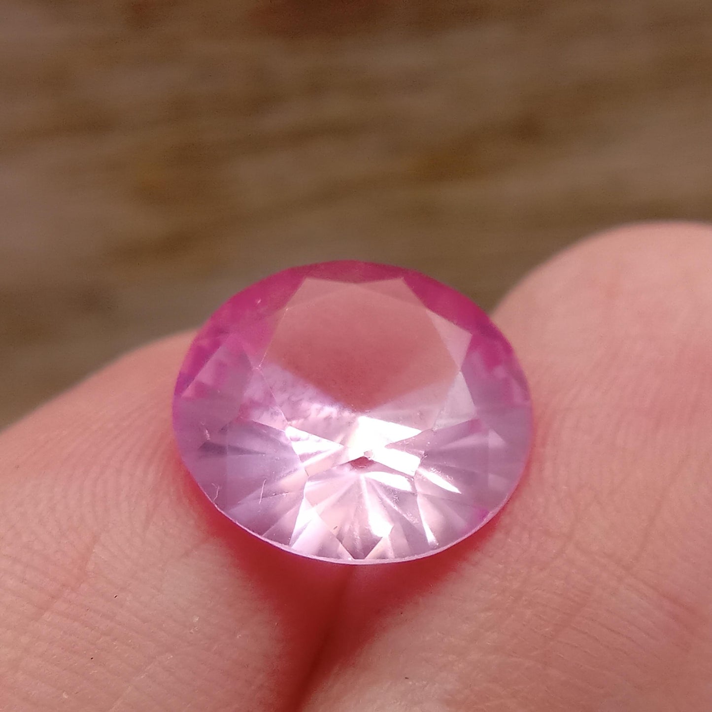 11.8x11.6 Carat Pink Lab Created Sapphire 6.67mm Round Cut, Loose Faceted Gemstone 12mm