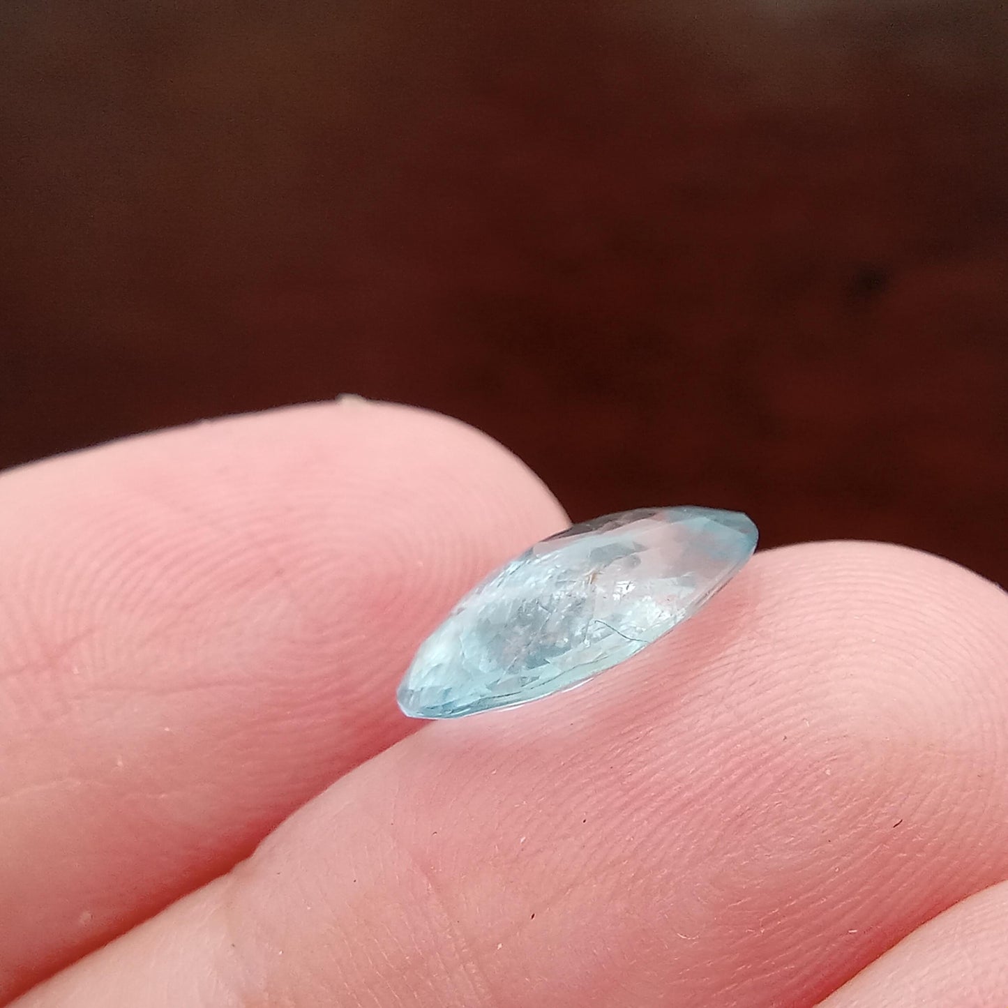 2.69 ct Aquamarine, 11.7x10.5mm Shallow Oval Cut Natural Blue Aquamarine, Faceted Loose Gemstone for Jewelry, Shallow cut