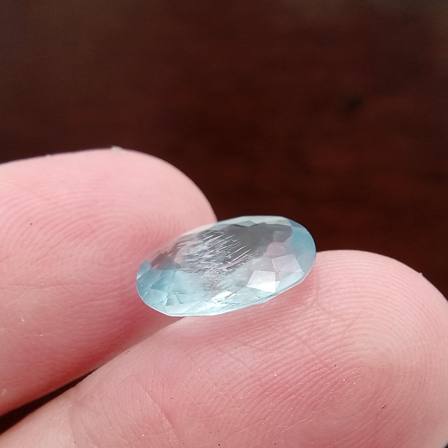 2.69 ct Aquamarine, 11.7x10.5mm Shallow Oval Cut Natural Blue Aquamarine, Faceted Loose Gemstone for Jewelry, Shallow cut