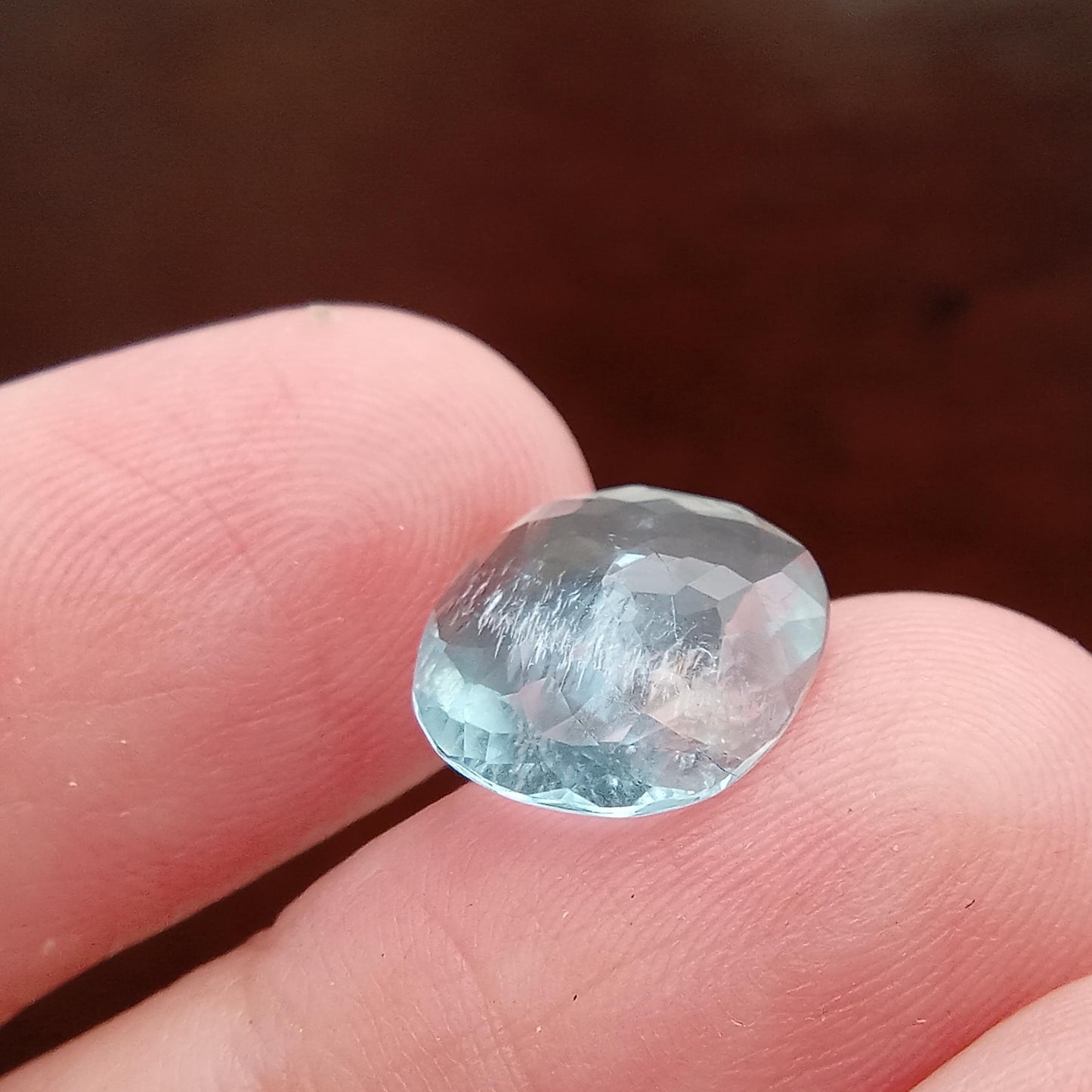 2.69 ct Aquamarine, 11.7x10.5mm Shallow Oval Cut Natural Blue Aquamarine, Faceted Loose Gemstone for Jewelry, Shallow cut