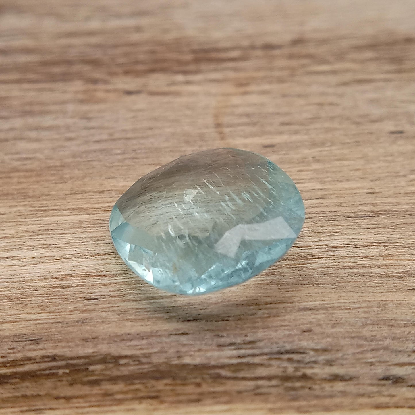 2.69 ct Aquamarine, 11.7x10.5mm Shallow Oval Cut Natural Blue Aquamarine, Faceted Loose Gemstone for Jewelry, Shallow cut