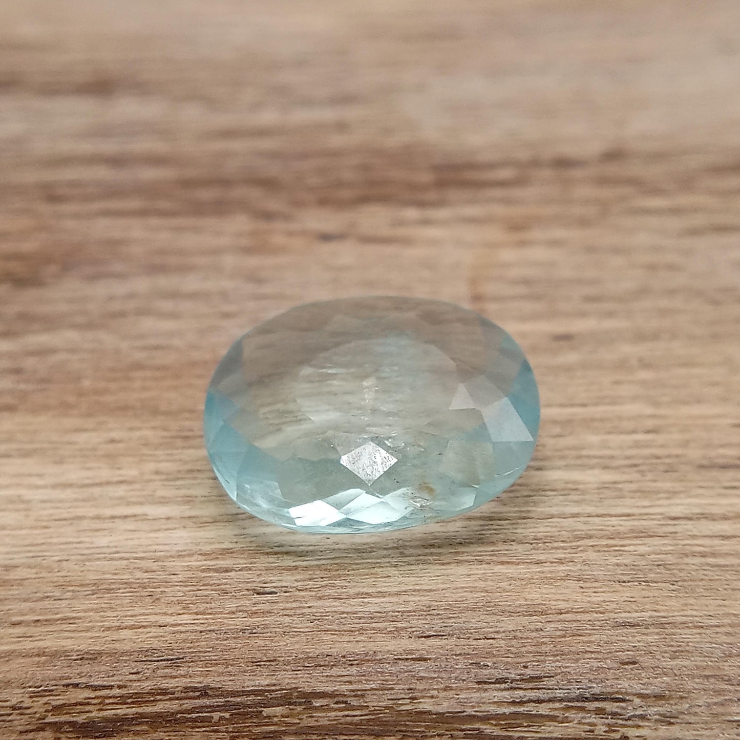2.69 ct Aquamarine, 11.7x10.5mm Shallow Oval Cut Natural Blue Aquamarine, Faceted Loose Gemstone for Jewelry, Shallow cut