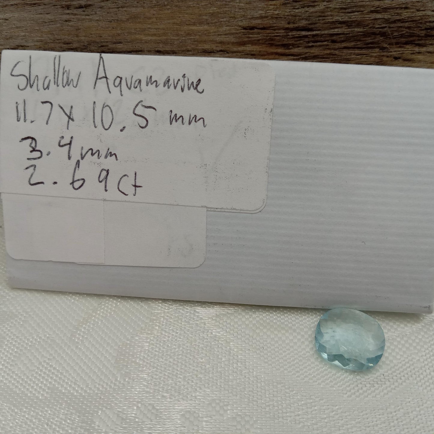 2.69 ct Aquamarine, 11.7x10.5mm Shallow Oval Cut Natural Blue Aquamarine, Faceted Loose Gemstone for Jewelry, Shallow cut