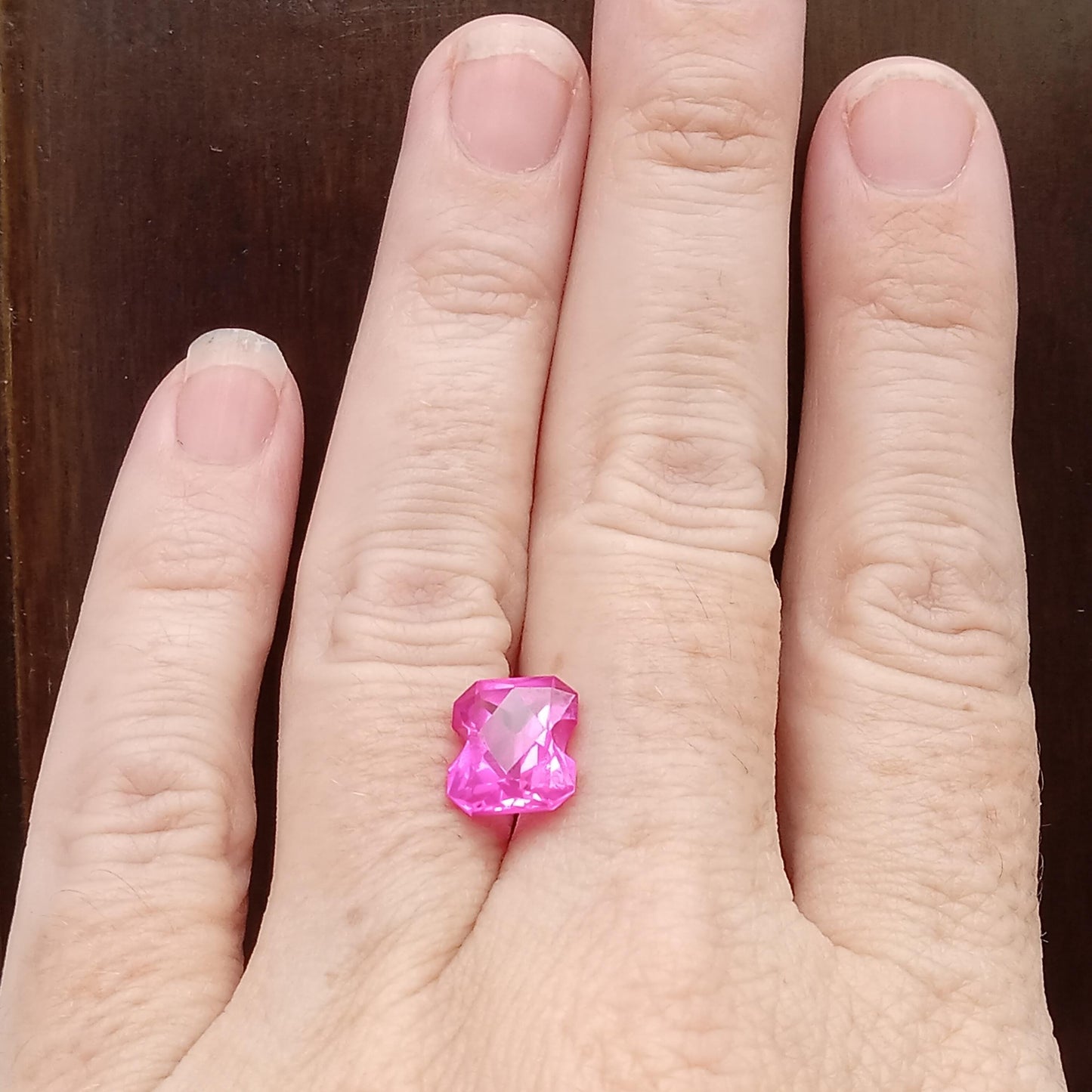 Lab Created Pink Sapphire Fancy Cut 4.07 Carat 10.1x8.2mm Unmounted Gem Loose Gemstone Synthetic Man Made 10x8mm modified rectangle