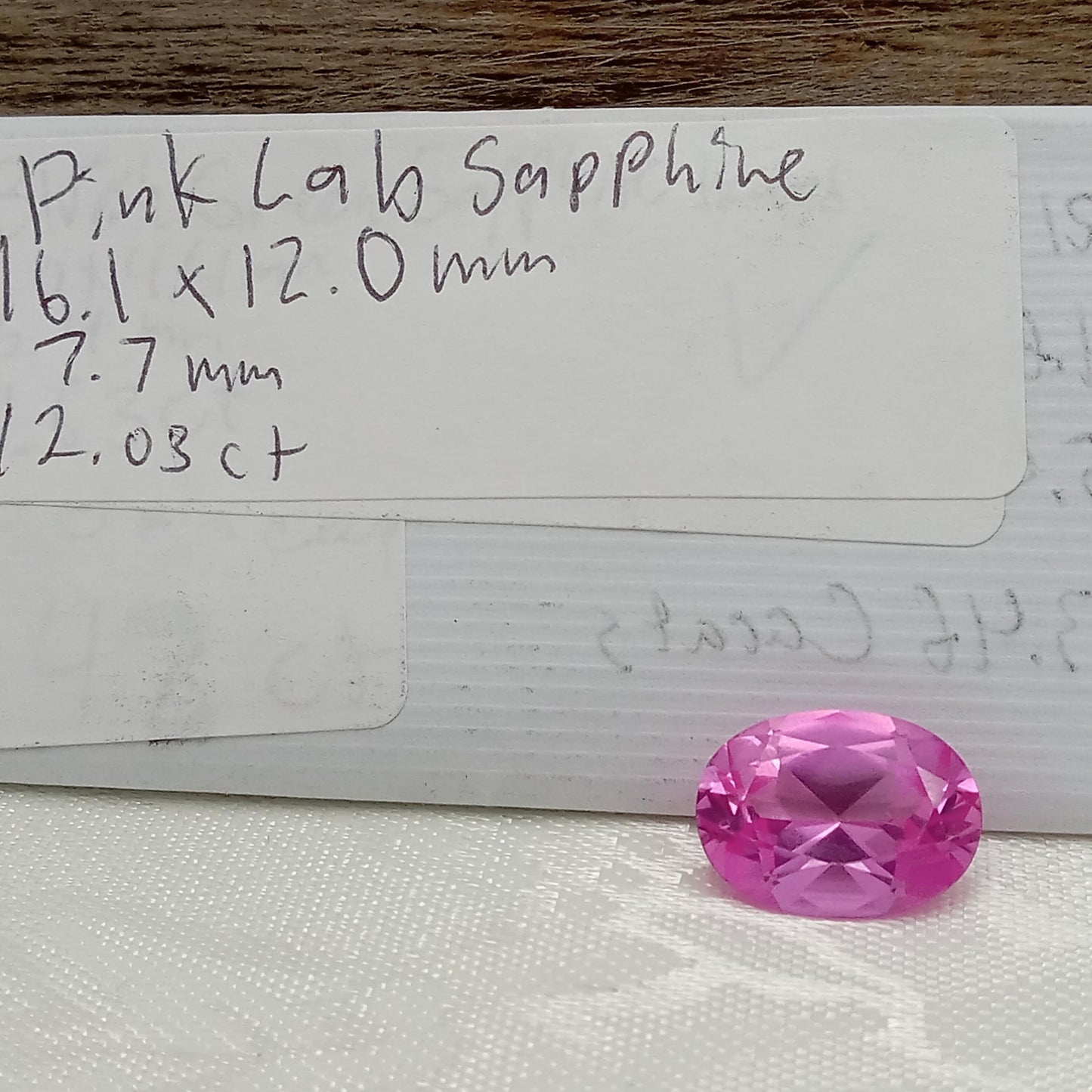 16x12mm Pink Lab Created Sapphire 12.03 Ct, Oval Cut Loose Faceted Gemstone, Synthetic, Man-Made Corundum, Light Pink Gem 12 carat