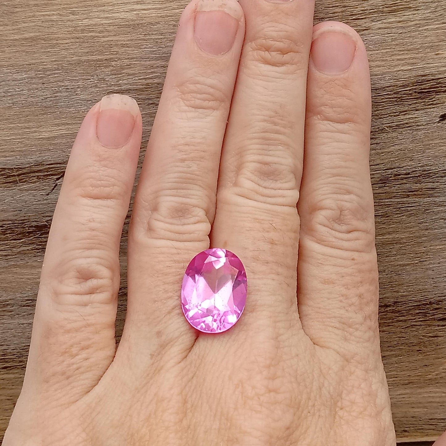 16x12mm Pink Lab Created Sapphire 12.03 Ct, Oval Cut Loose Faceted Gemstone, Synthetic, Man-Made Corundum, Light Pink Gem 12 carat