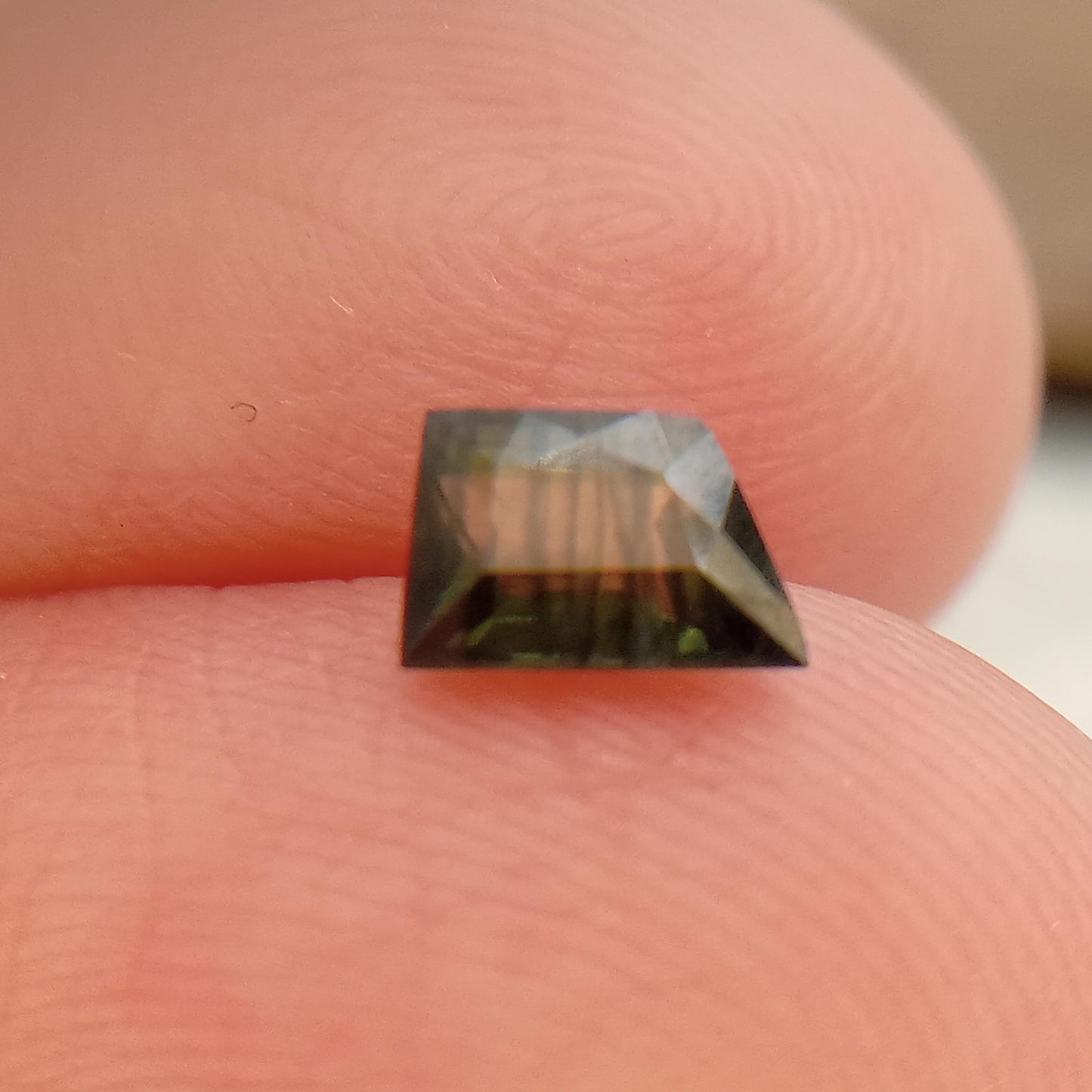 Fancy cut .53 Ct Natural Bluish Green Sapphire 3.4x3.7mm