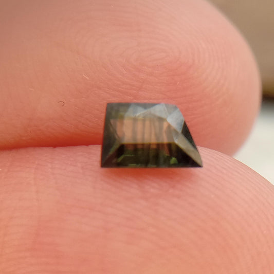 Fancy cut .53 Ct Natural Bluish Green Sapphire 3.4x3.7mm