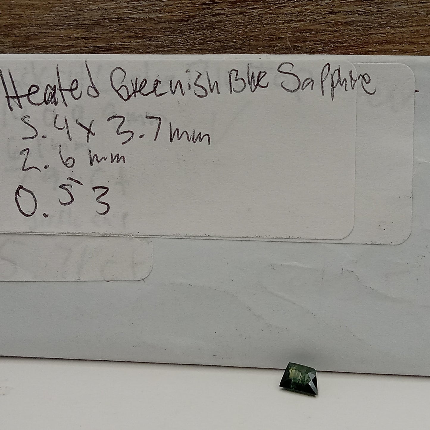 Fancy cut .53 Ct Natural Bluish Green Sapphire 3.4x3.7mm