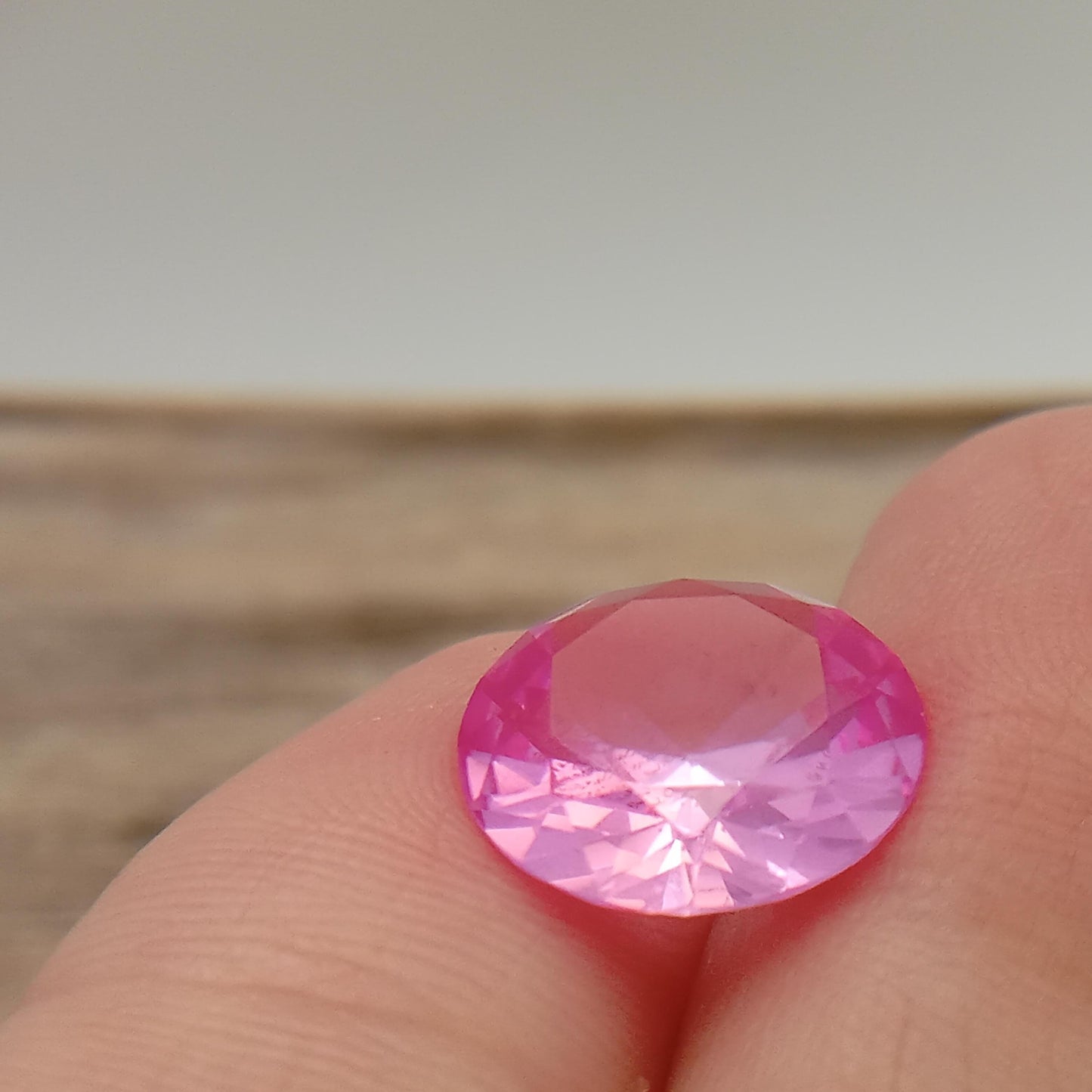12mm 5.89 cts Synthetic Pink Sapphire Round Cut Gemstones Loose Unmounted Man Made Lab Grown Corundum Carats 12 millimeters
