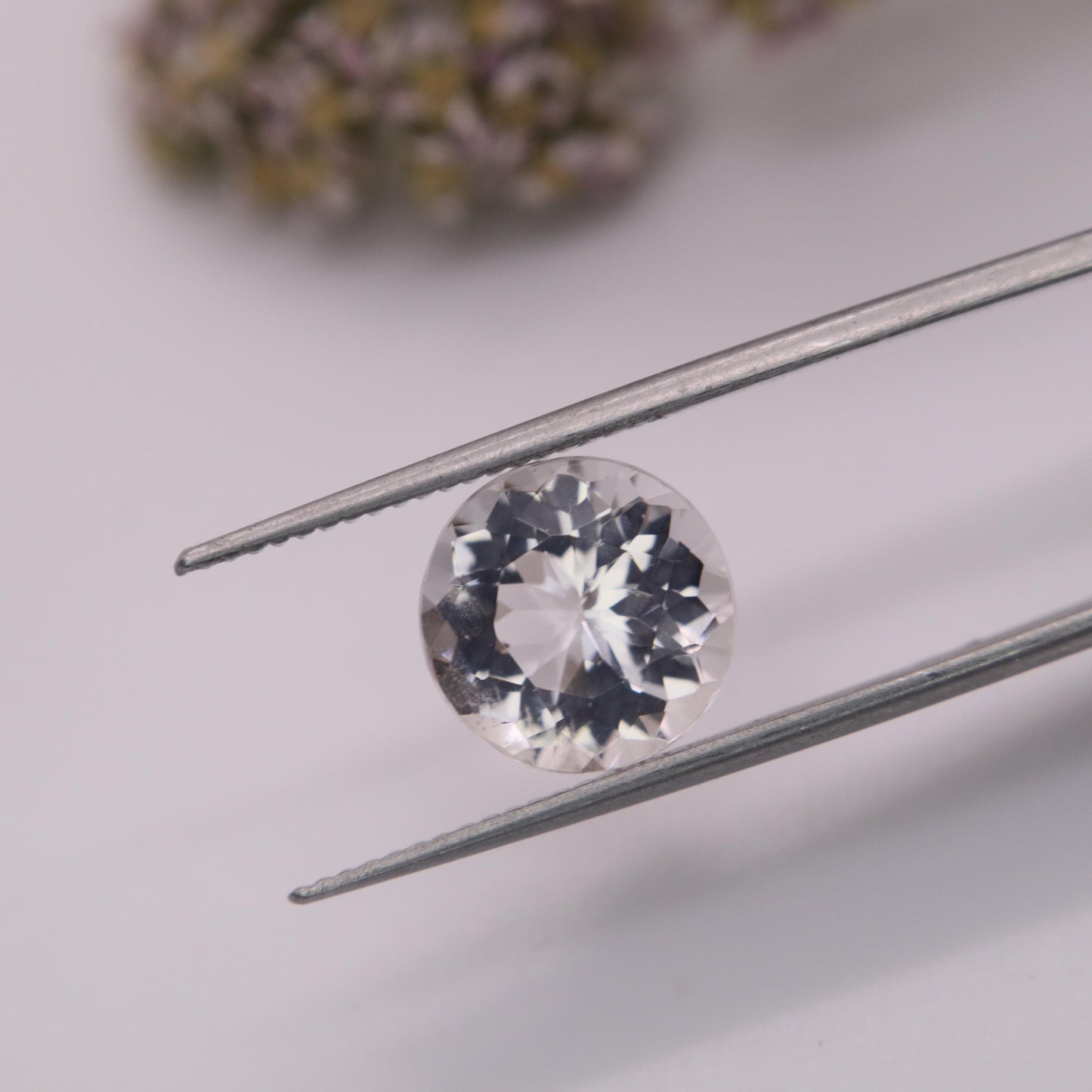 10mm Light Pink Morganite 3.44 carat Round Cut, Faceted Loose Gemstone