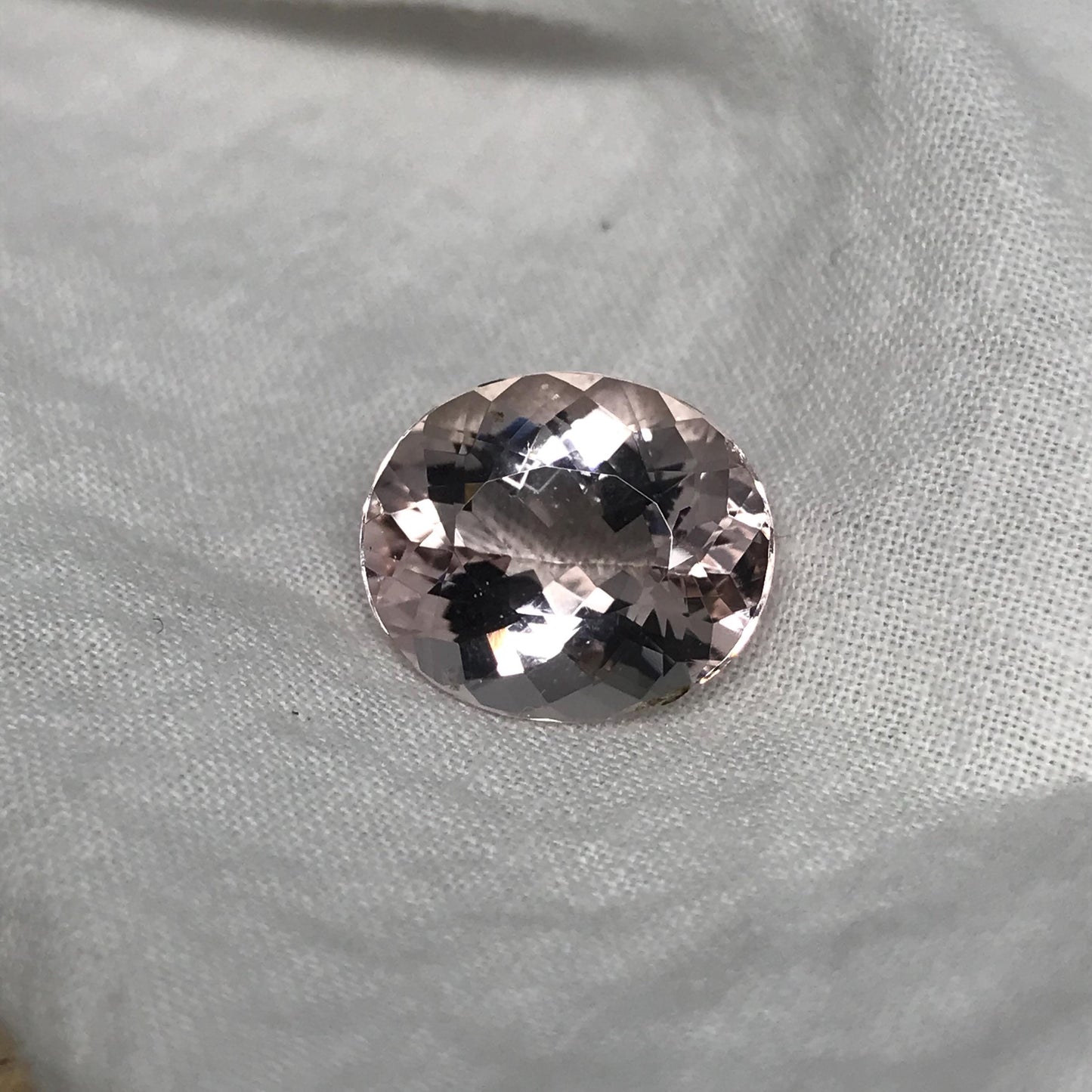 7 Carat Peach Pink Morganite 14x12mm Oval Cut Loose Gemstone Beryl Peachy Pink Morganite, Large Faceted Stone