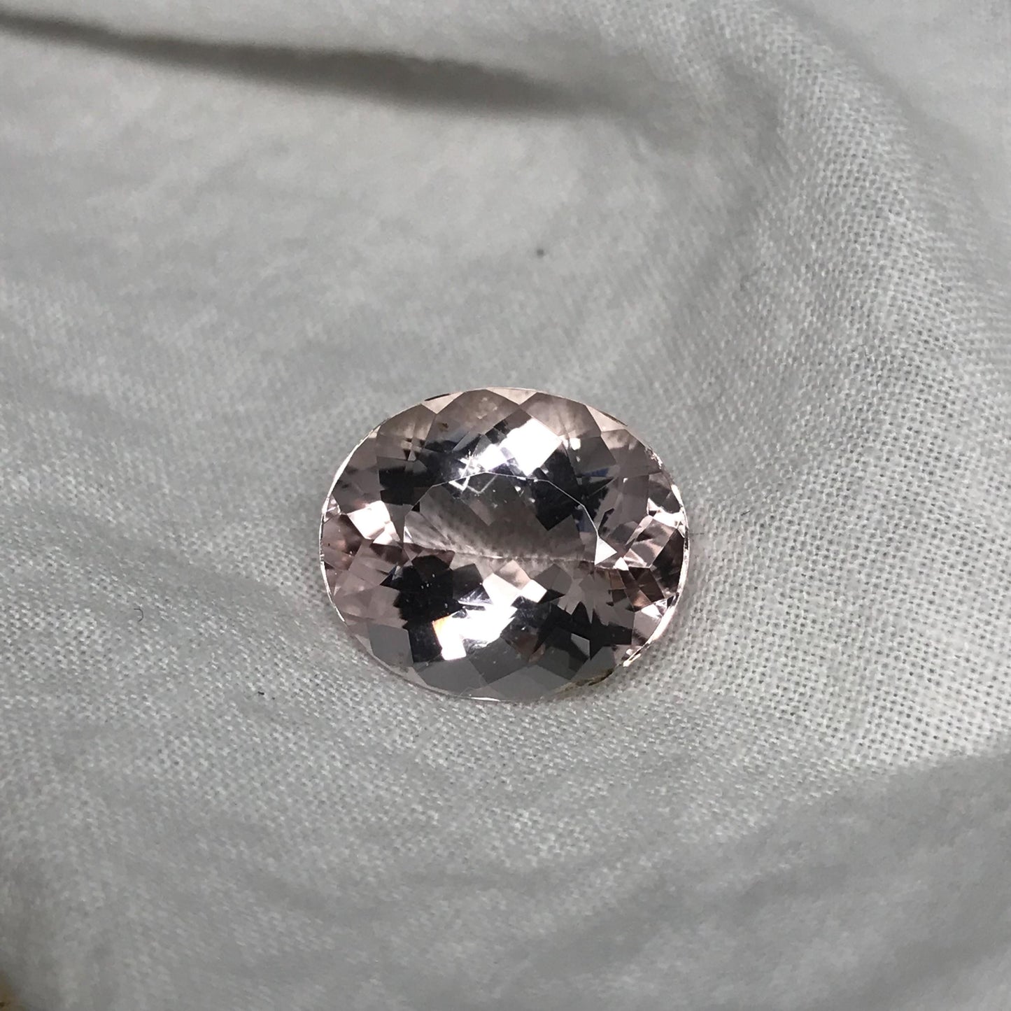 7 Carat Peach Pink Morganite 14x12mm Oval Cut Loose Gemstone Beryl Peachy Pink Morganite, Large Faceted Stone