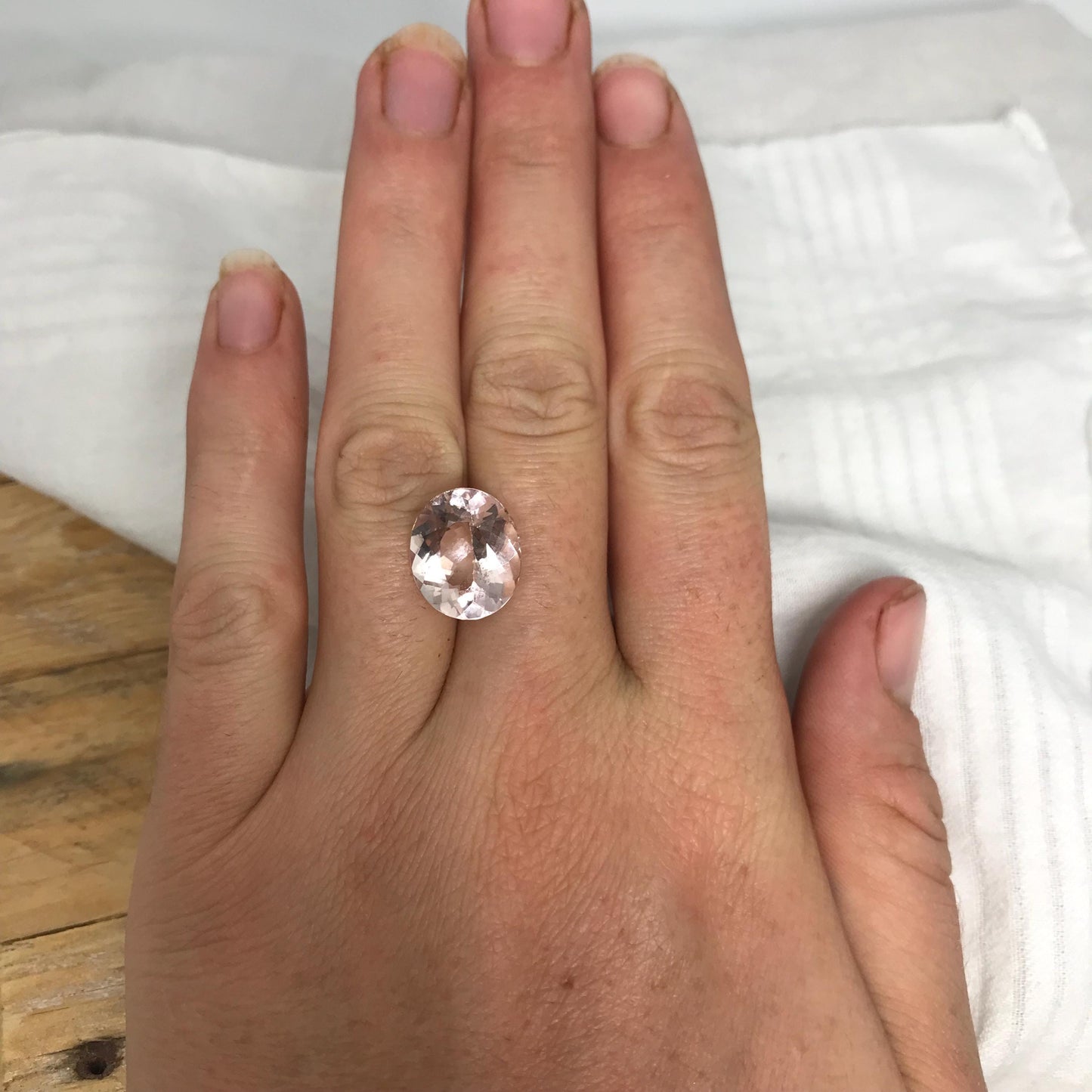 7 Carat Peach Pink Morganite 14x12mm Oval Cut Loose Gemstone Beryl Peachy Pink Morganite, Large Faceted Stone