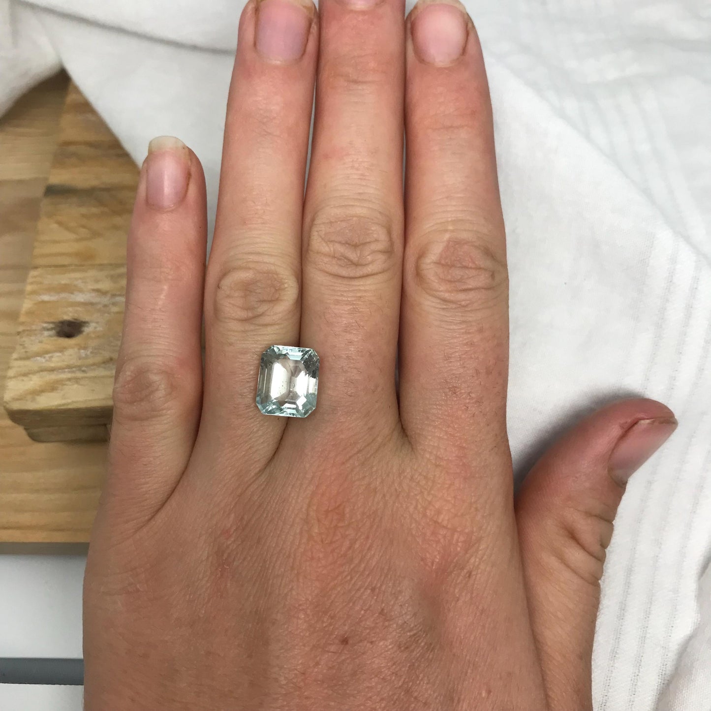 5.59 carat Light Blue Aquamarine 11.3x9.7mm Natural Light Blue Gem Rectangle Cut Loose Faceted Gemstone Beryl