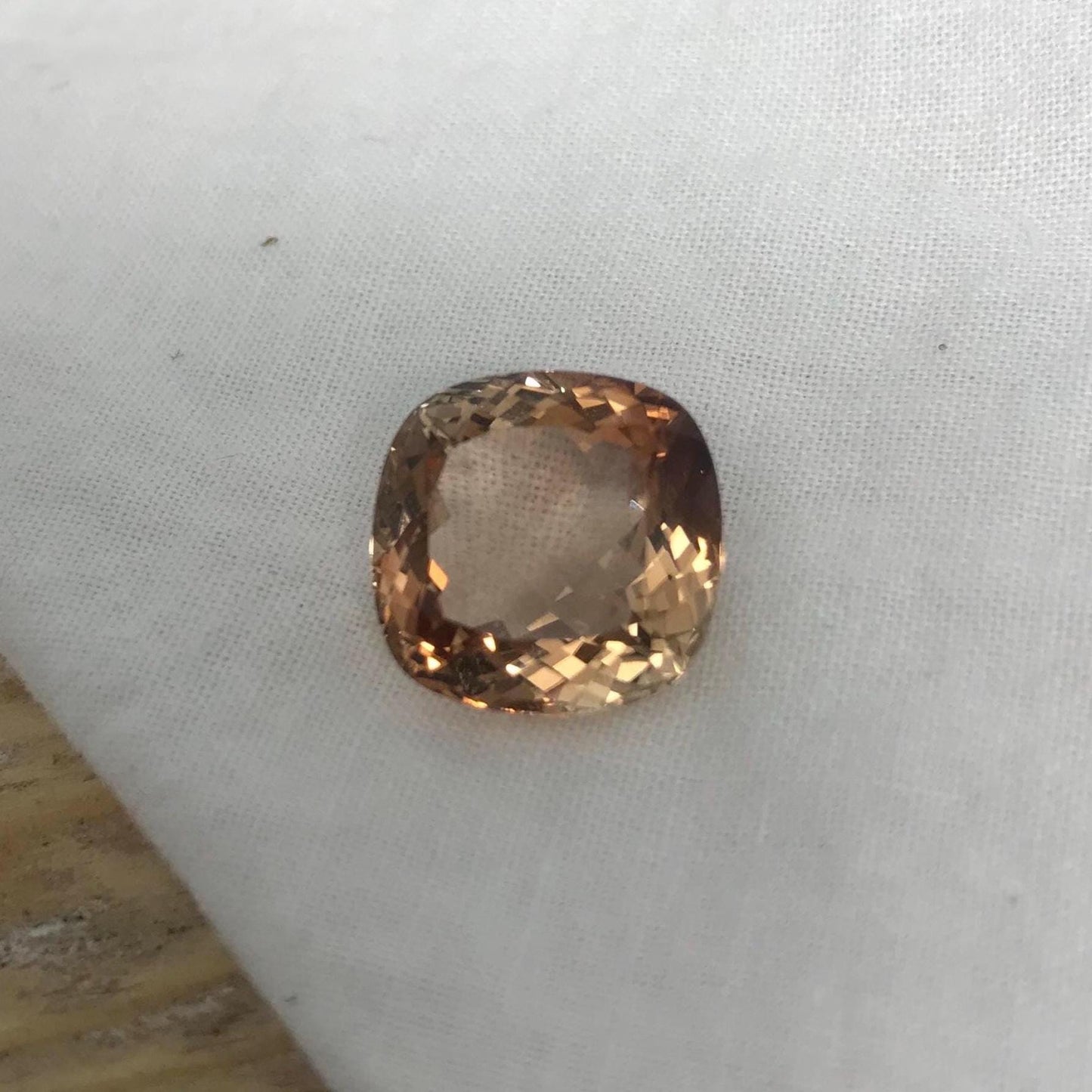 11.76 carat Brown Topaz, 13.5x13.3mm Cushion Cut Faceted Gemstone, Large Stone Loose Smokey Topaz