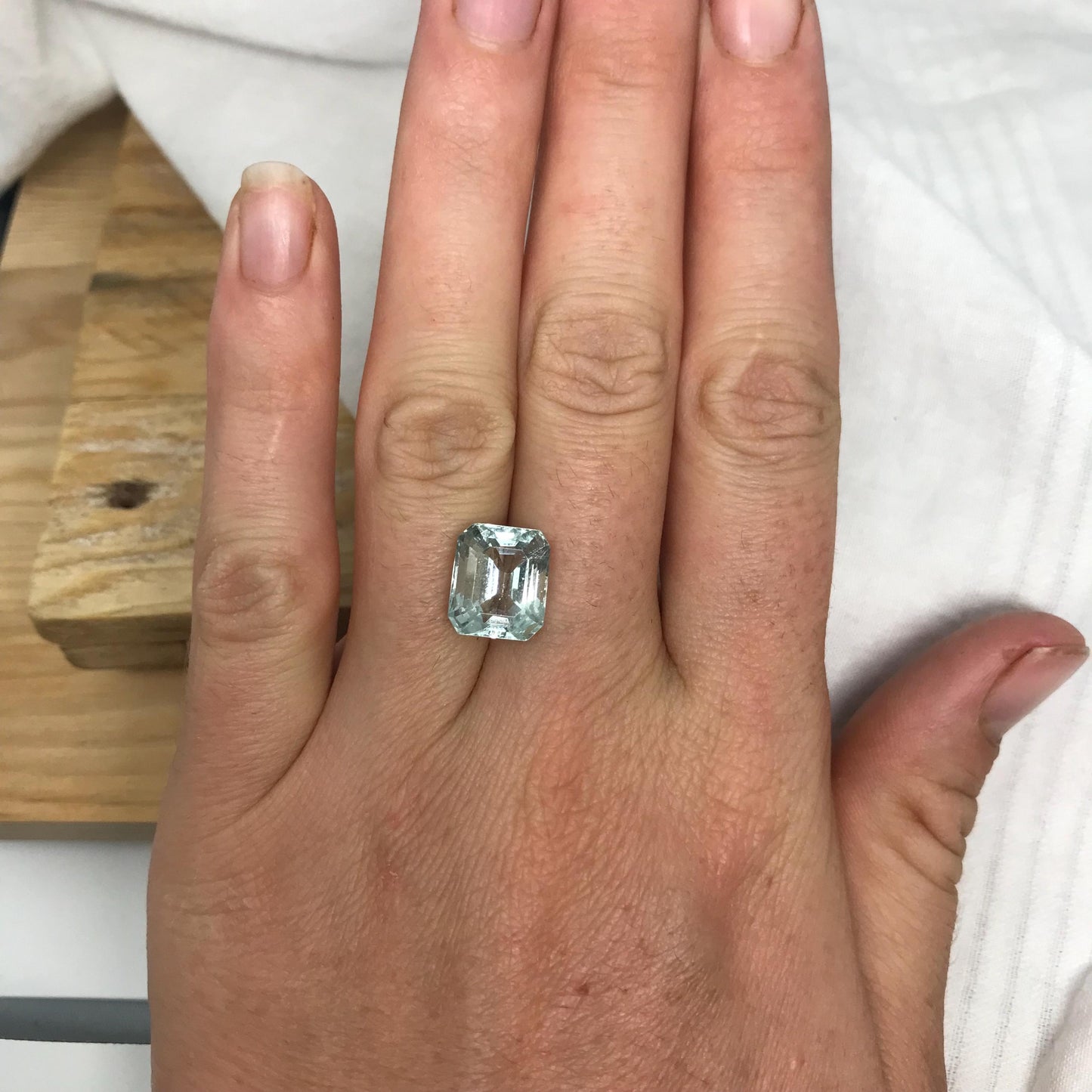 5.59 carat Light Blue Aquamarine 11.3x9.7mm Natural Light Blue Gem Rectangle Cut Loose Faceted Gemstone Beryl