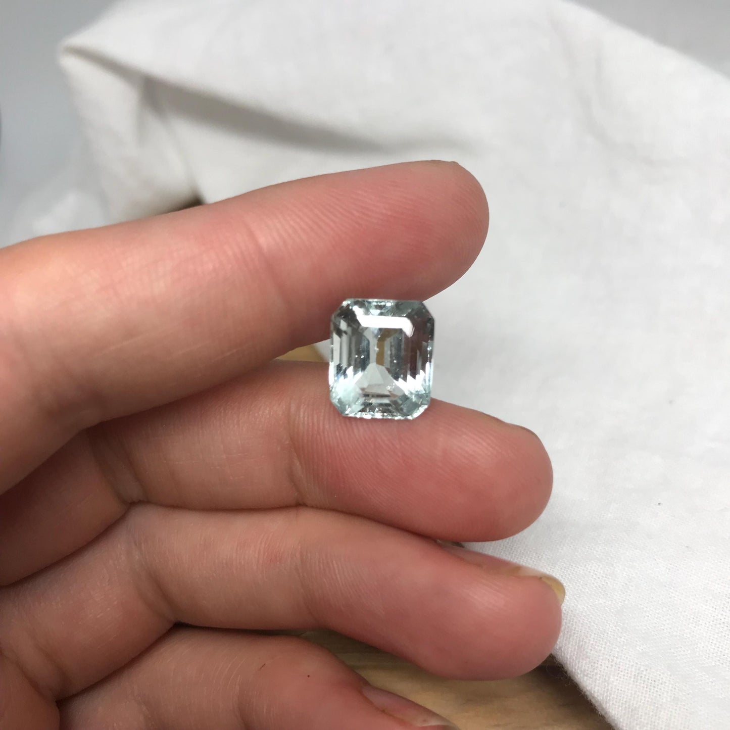 5.59 carat Light Blue Aquamarine 11.3x9.7mm Natural Light Blue Gem Rectangle Cut Loose Faceted Gemstone Beryl