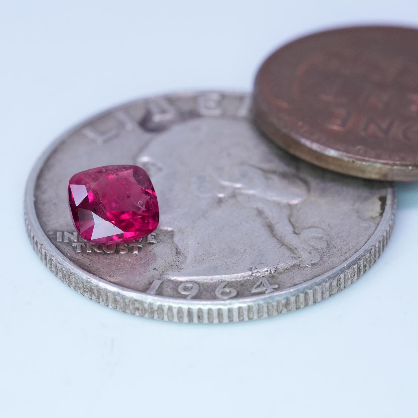 GIA 0.67 carat Red Beryl 5.8x5.2mm Cushion Cut, Natural Utah Bixbite