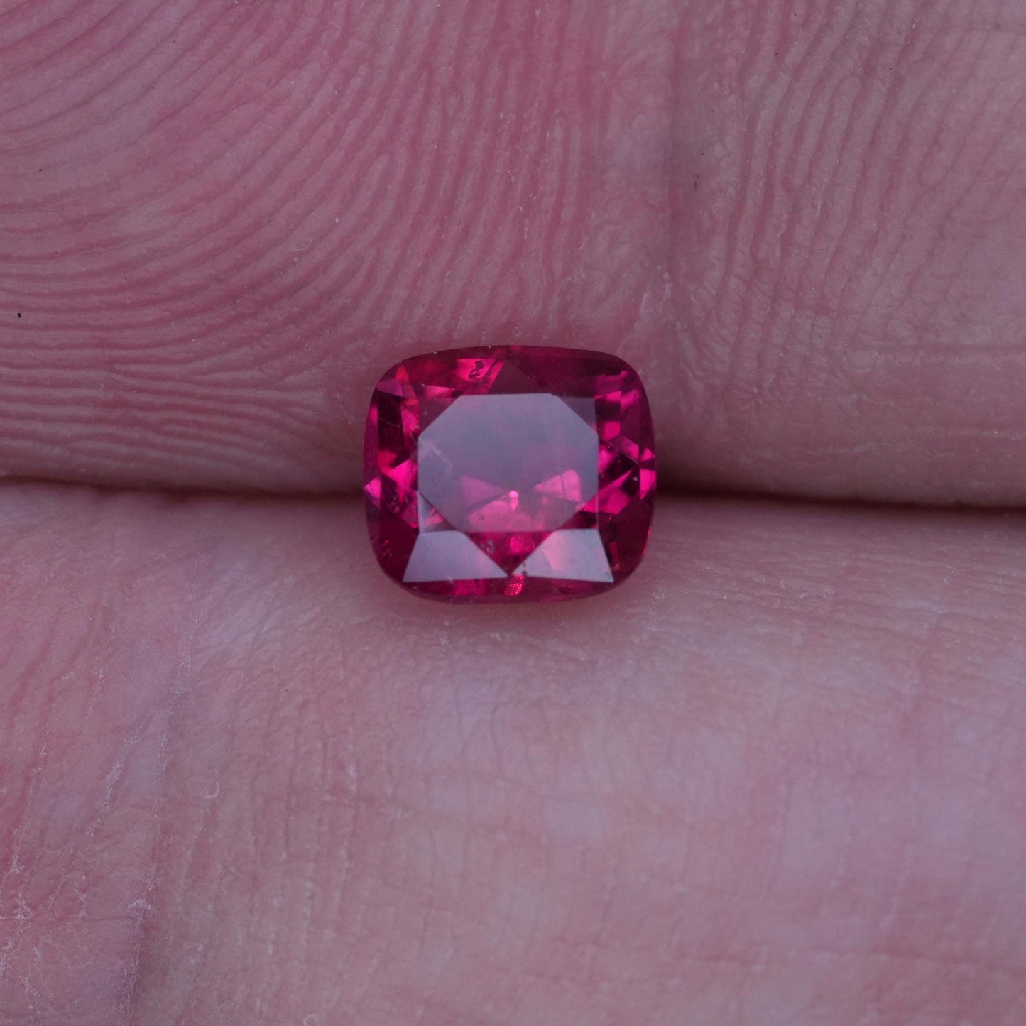 GIA 0.67 carat Red Beryl 5.8x5.2mm Cushion Cut, Natural Utah Bixbite