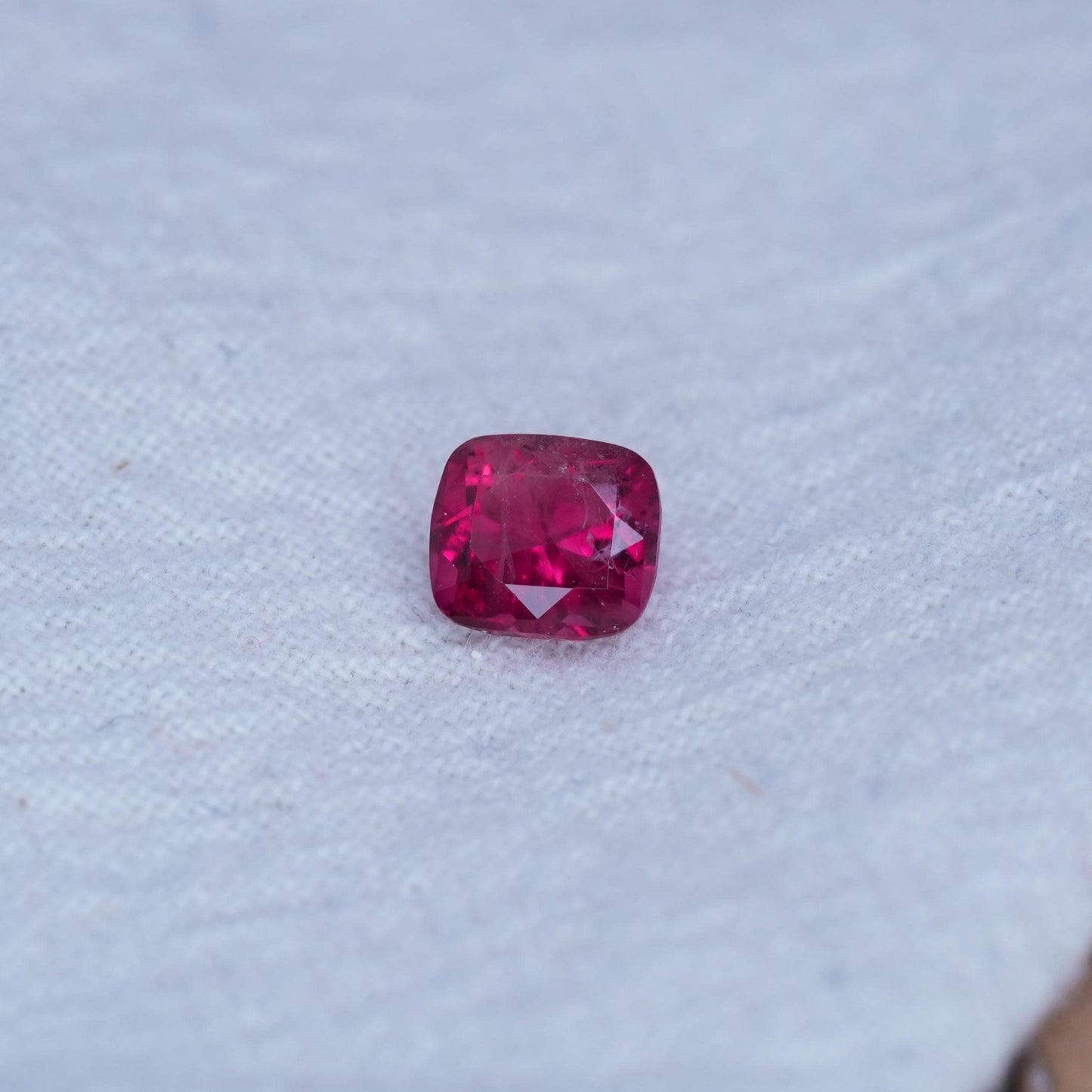 GIA 0.67 carat Red Beryl 5.8x5.2mm Cushion Cut, Natural Utah Bixbite