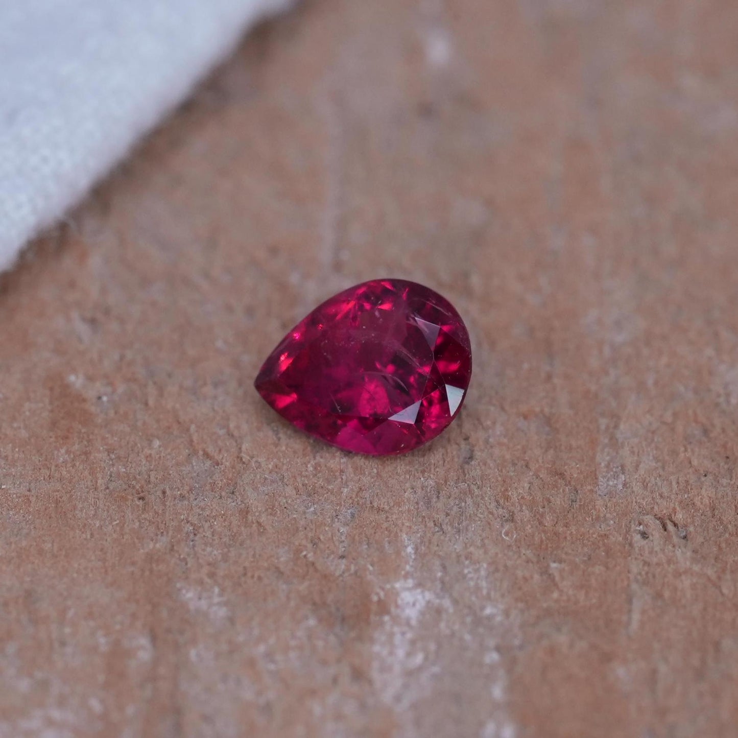 GIA 0.40 carat Red Beryl 6x4.8mm Pear Cut, Natural Utah Bixbite