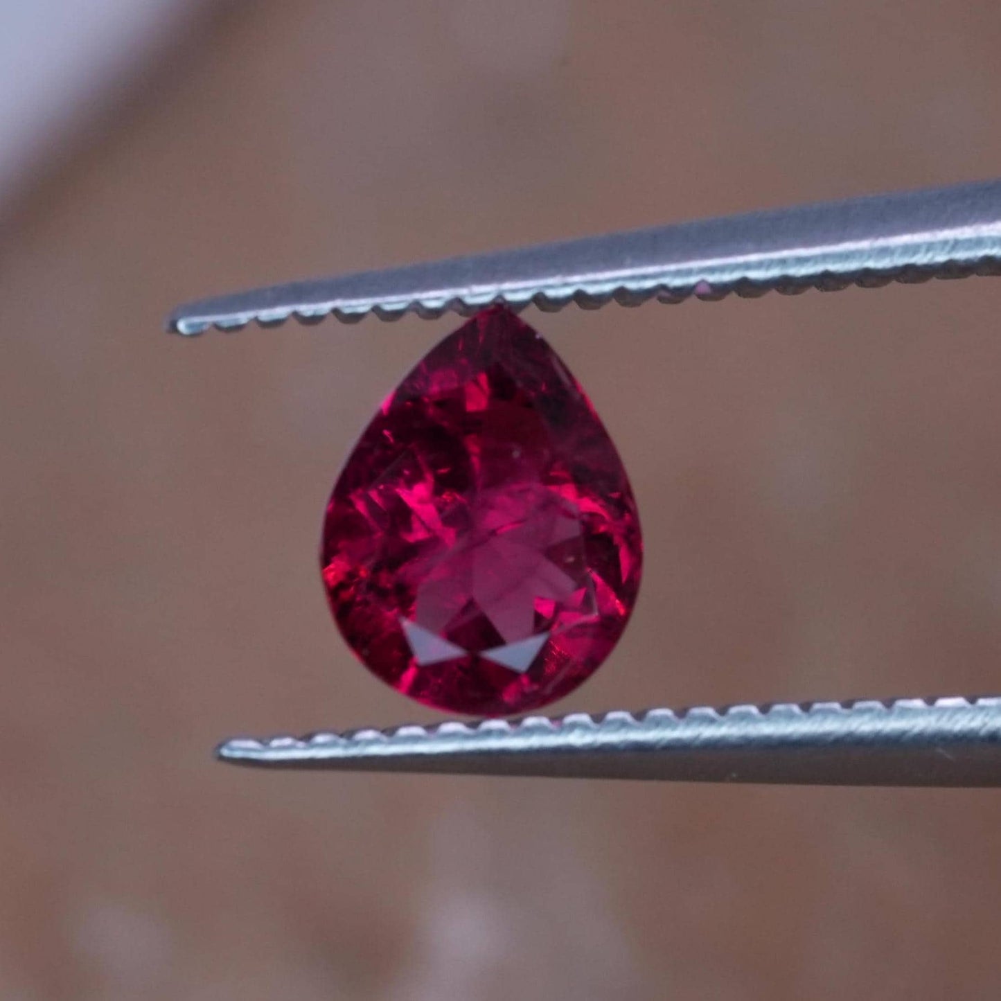 GIA 0.40 carat Red Beryl 6x4.8mm Pear Cut, Natural Utah Bixbite